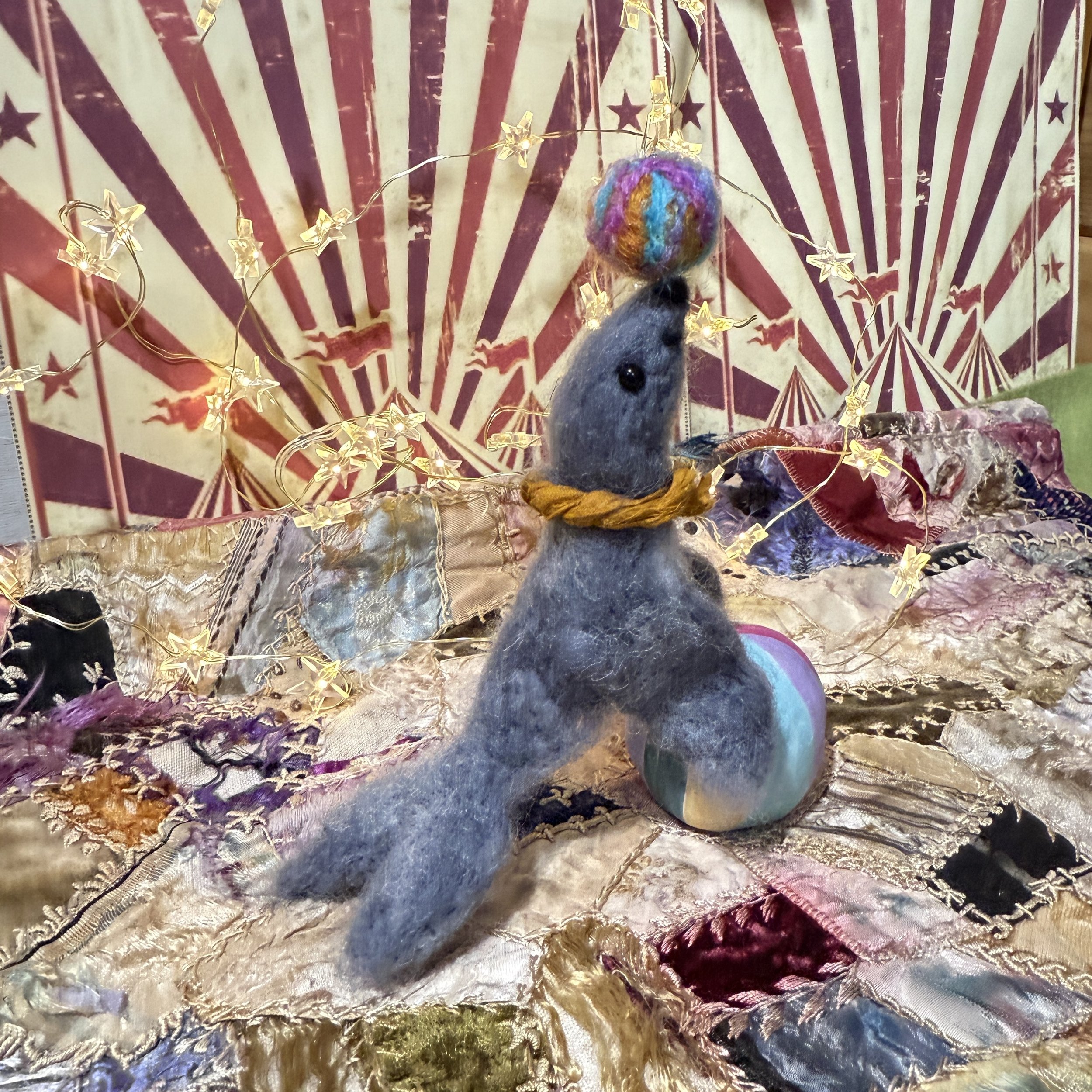 needle felted seal celestine circus.jpg