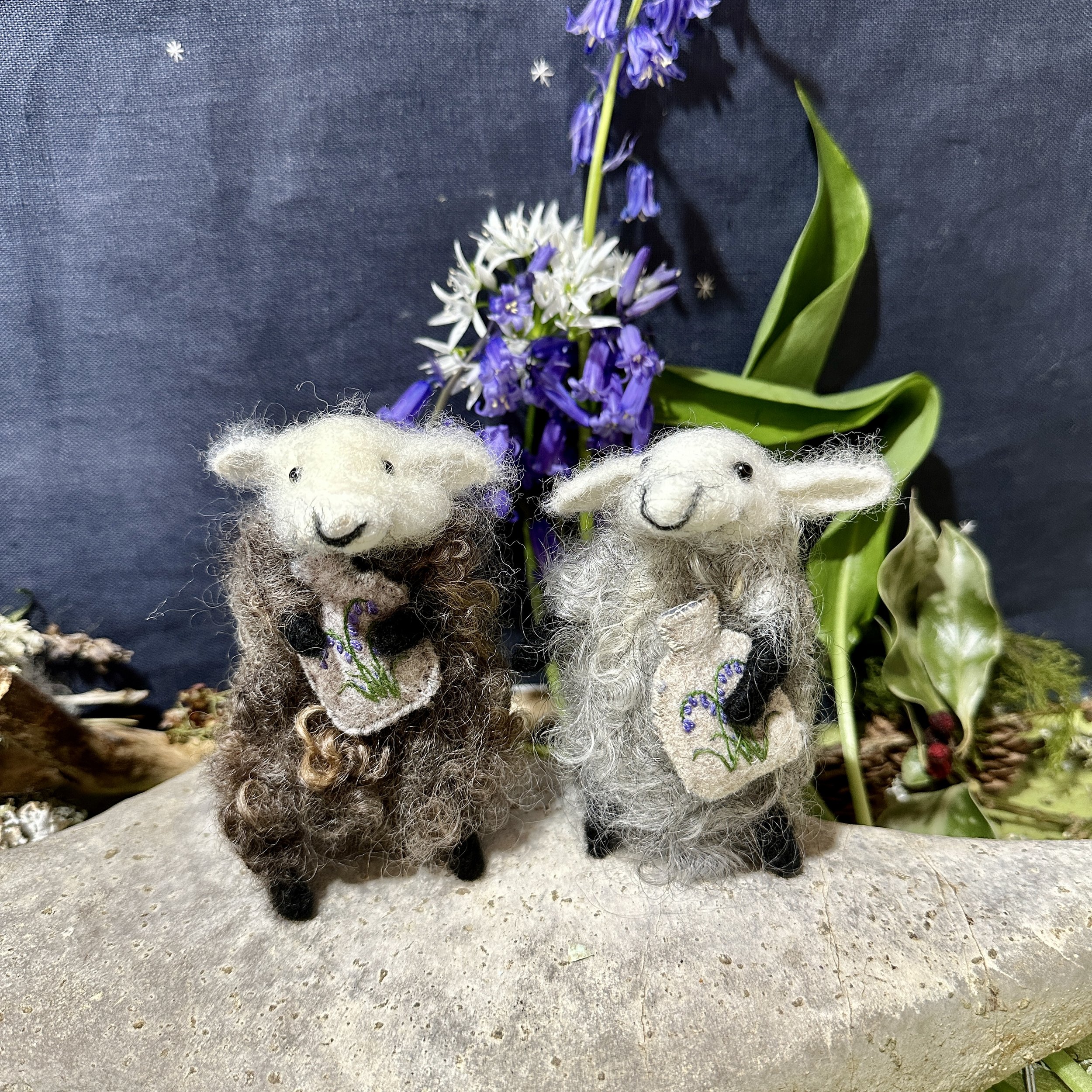 felted sheep bluebell hotties Celestine and the hare bluebells.jpg