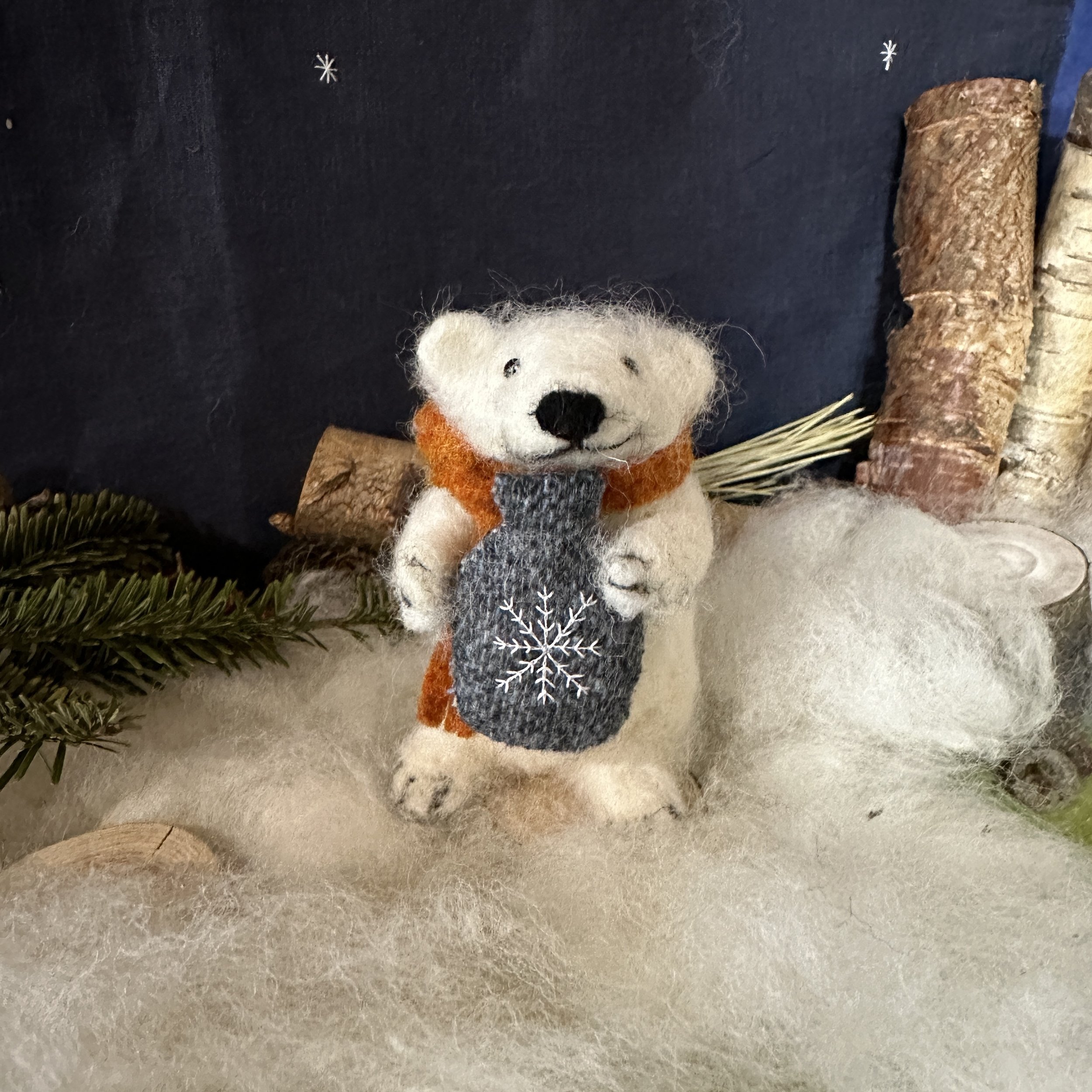 polar bear felted with hottie celestine and the hare.jpg