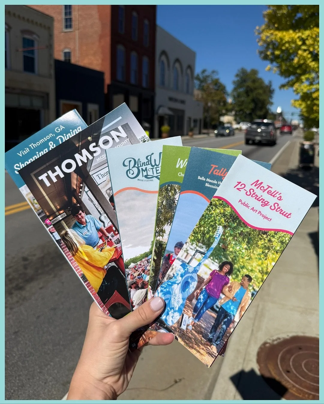 If you know me, you know how much I love my hometown! So when it was time to refresh the marketing materials and website for Visit Thomson, I was thrilled to take on the challenge. We expanded the existing brand identity into a bright, fun, music-ins
