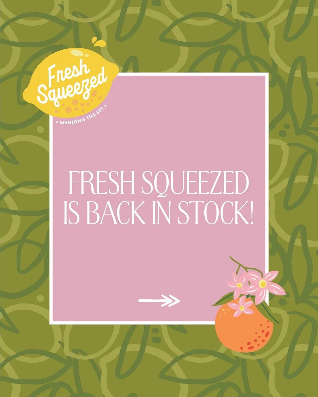 A FRESH BATCH OF FRESH SQUEEZED. 🍋🧡

Fresh Squeezed is IN STOCK, orders are OPEN, and these beauties are ready to ship straight to your doorstep. Visit the link in my bio to order!

Happy shopping, friends! 🍋

#haleywooddesign #freshsqueezed #mahj