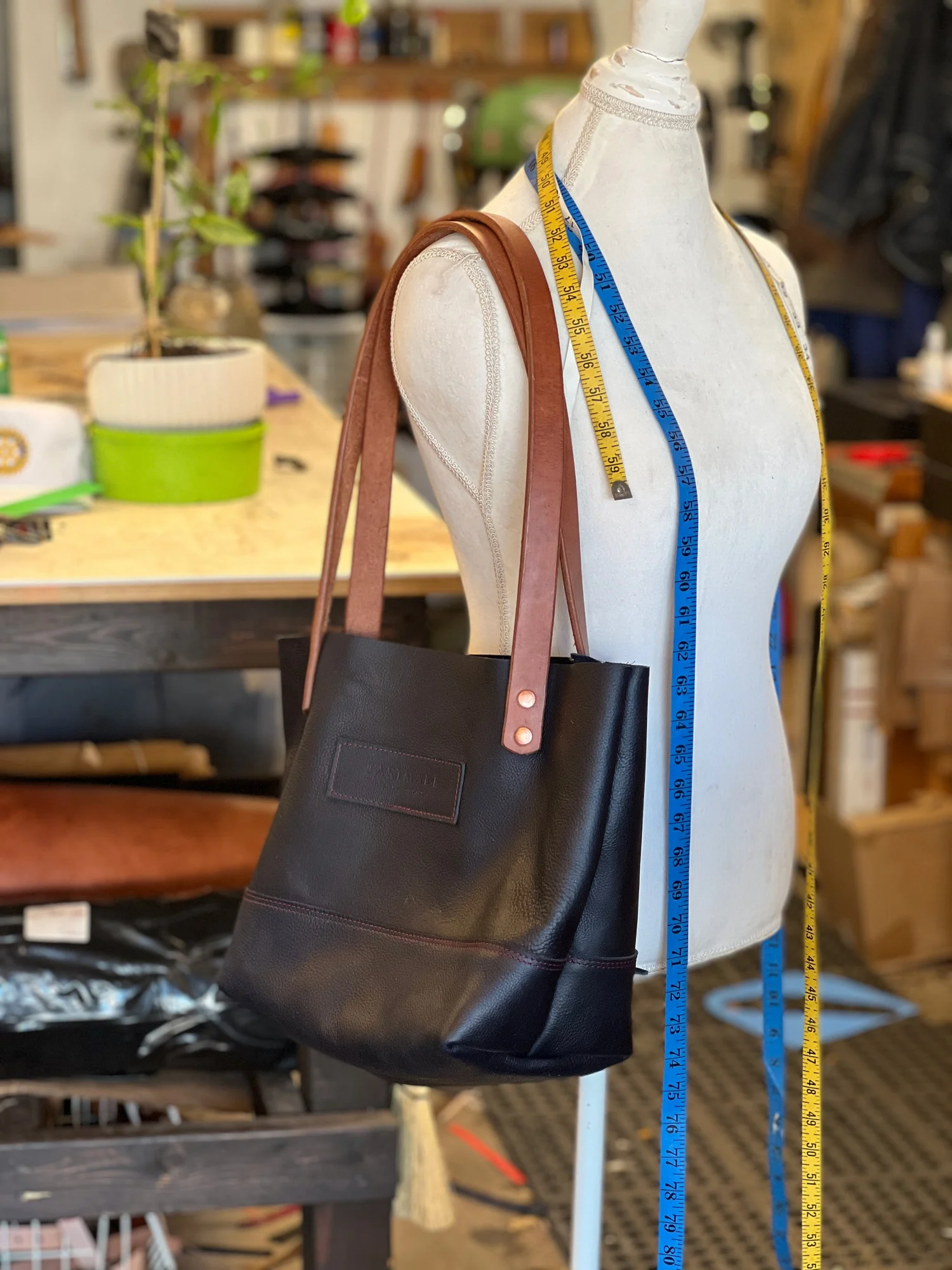 104 Leather Tote Bag; Blue — LASTMADE CO.