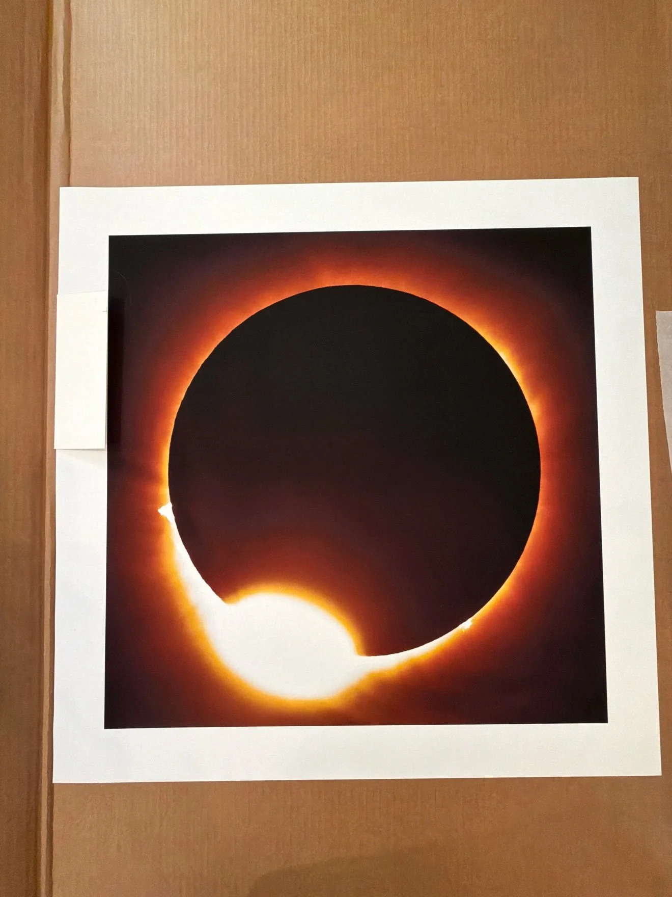 Large loose print of a total solar eclipse, signed 1/125