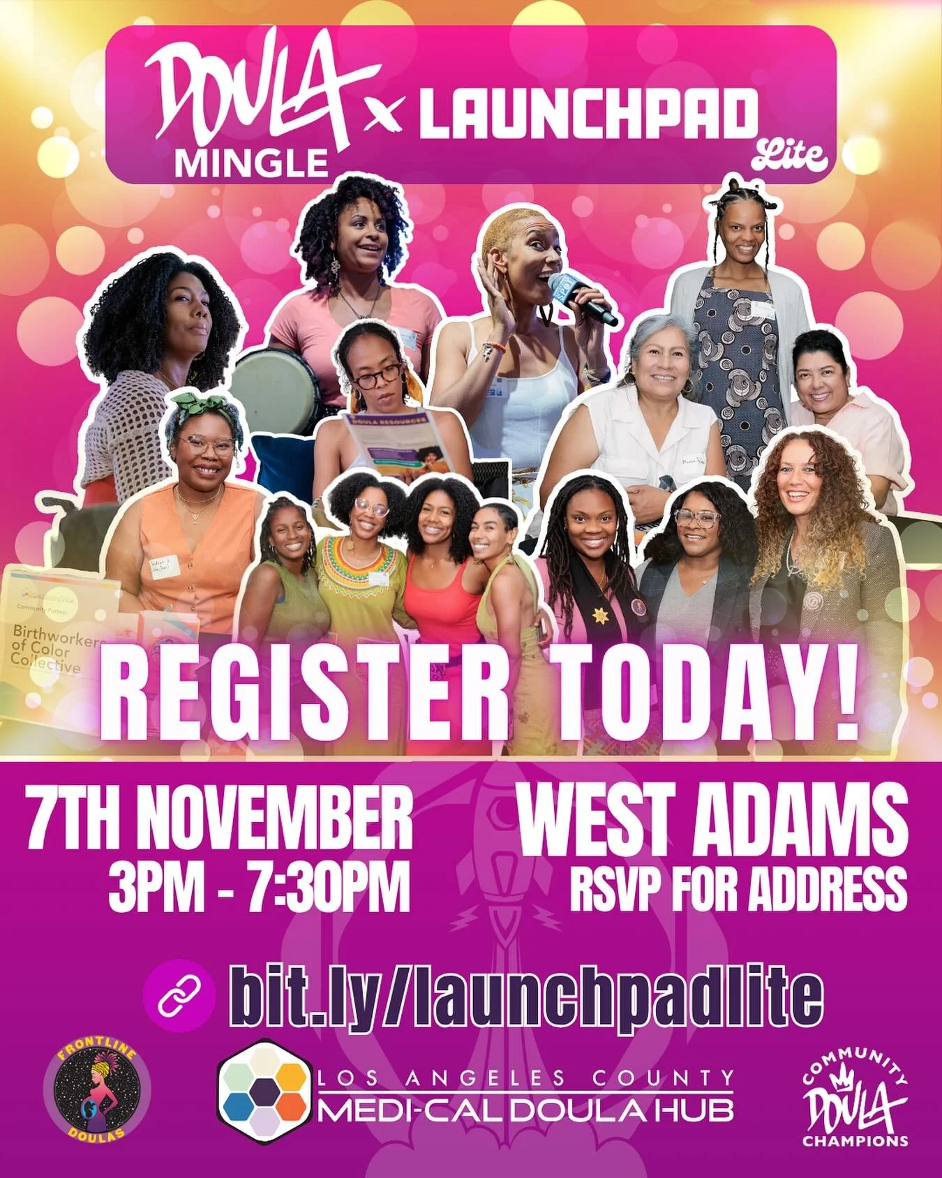 ✨ GRAB YOUR SEAT TODAY!✨
🌸We’re ending the year with something truly special! 🌸
 The Los Angeles County Medi-Cal Doula Hub is combining the best of both of our hit events-  our Doula Mingles and historic Doula Launchpad Conference for