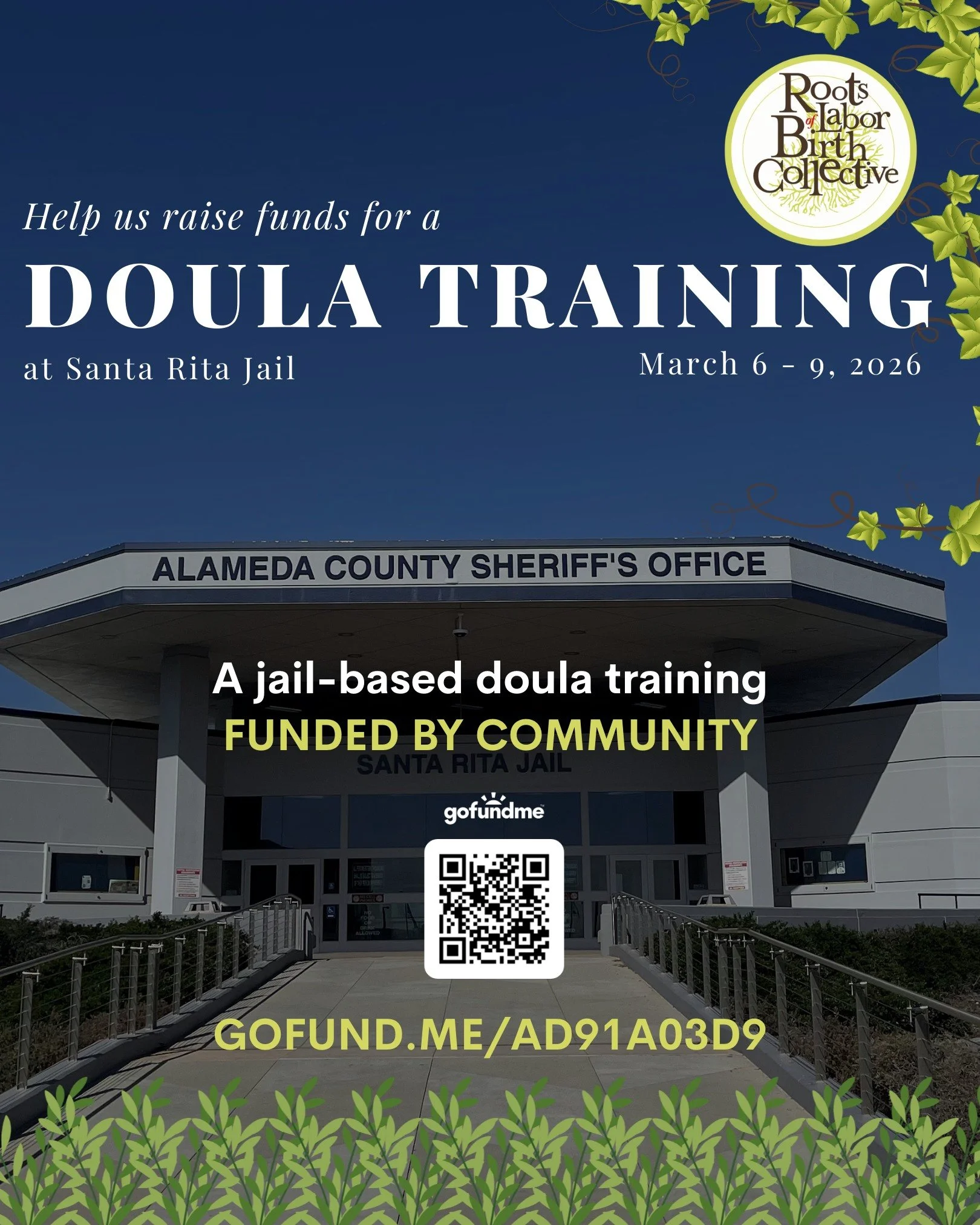Supporting birth workers means supporting community, dignity, and reentry. ✨

Our partners at @rootsoflaborbc are raising funds to launch a doula training at Santa Rita Jail March 6th-9th. This will create pathways for incarcerated individuals to ret