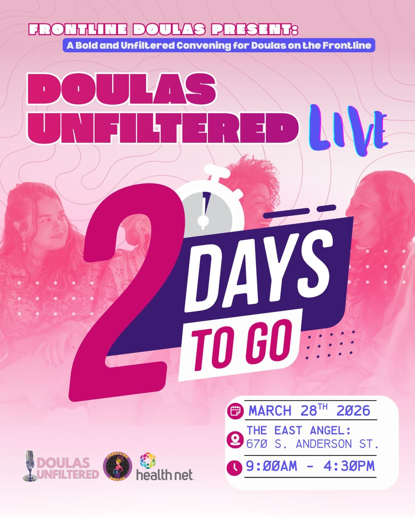 Hey Doulas!&nbsp;

We are TWO DAYS away from our amazing in-person convening, Doulas Unfiltered Live! Spaces are filling up fast and registration closes soon! 

Head to Bit.ly/doulasunfilteredconvene for more information and to register to join us.&n