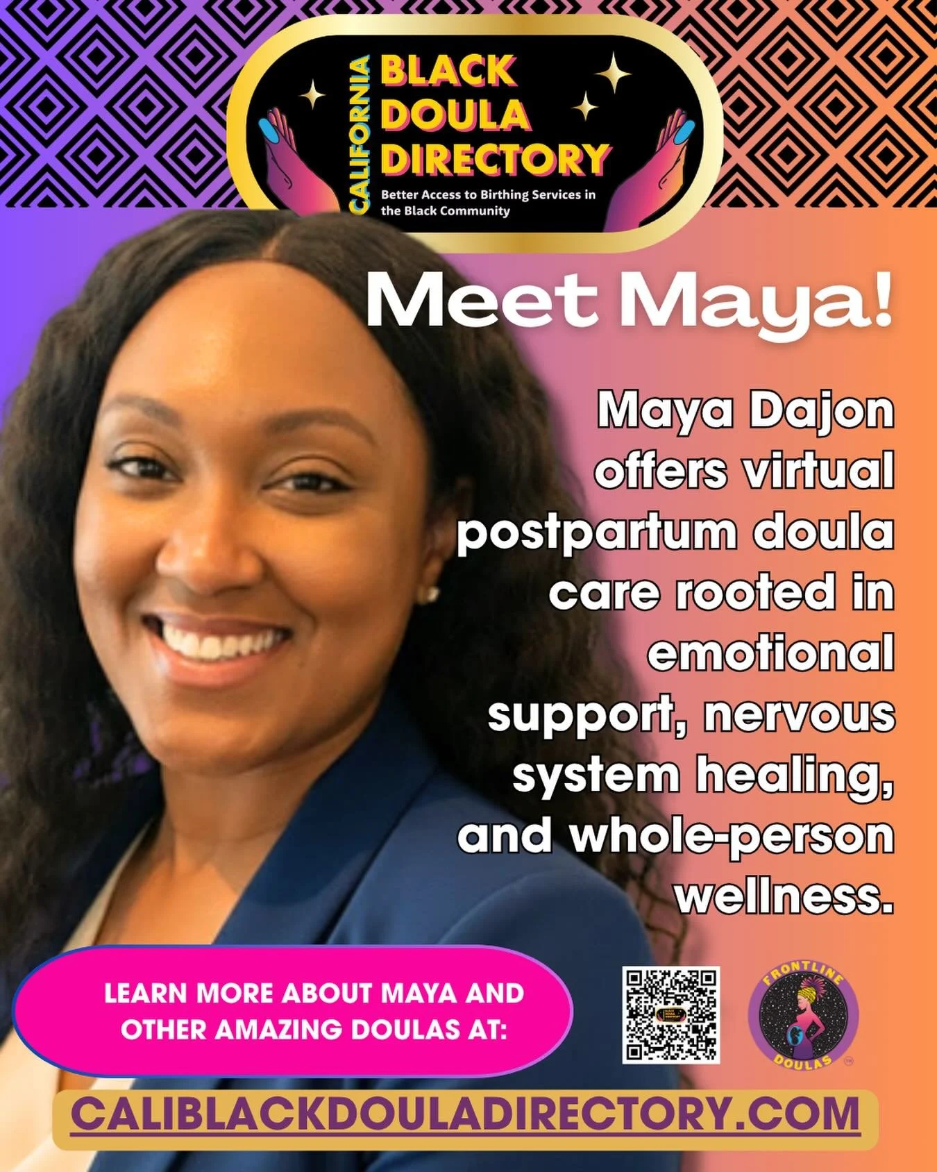 Meet @mayadajon , Psy.M., BHSS 🤎 Postpartum Doula. Maya offers virtual postpartum doula support across California, creating a calm, supportive space for birthing people to navigate the emotional transitions of pregnancy and life after birth. With a 