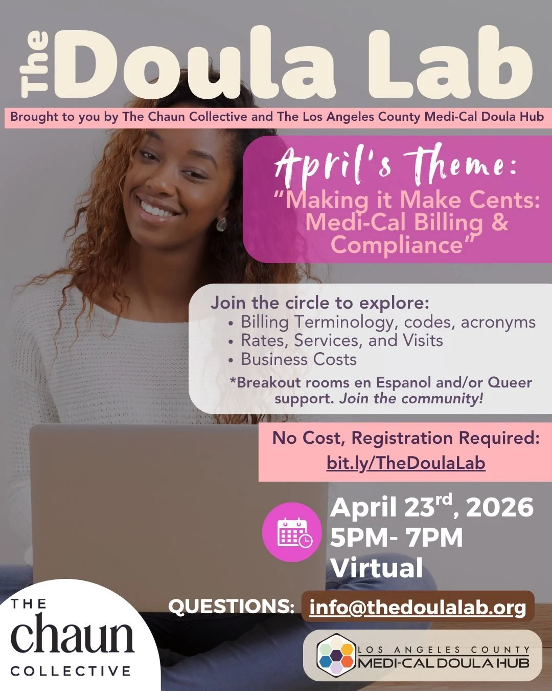 Hey Doulas! 

April&rsquo;s Doula Lab webinar is coming up soon! For more information and to register to join, head to bit.ly/TheDoulaLab or head to the linktree in our bio. 

THE DOULA LAB: Peer Support Group- Virtual
Thursday, April 23, 2026
5:00 P