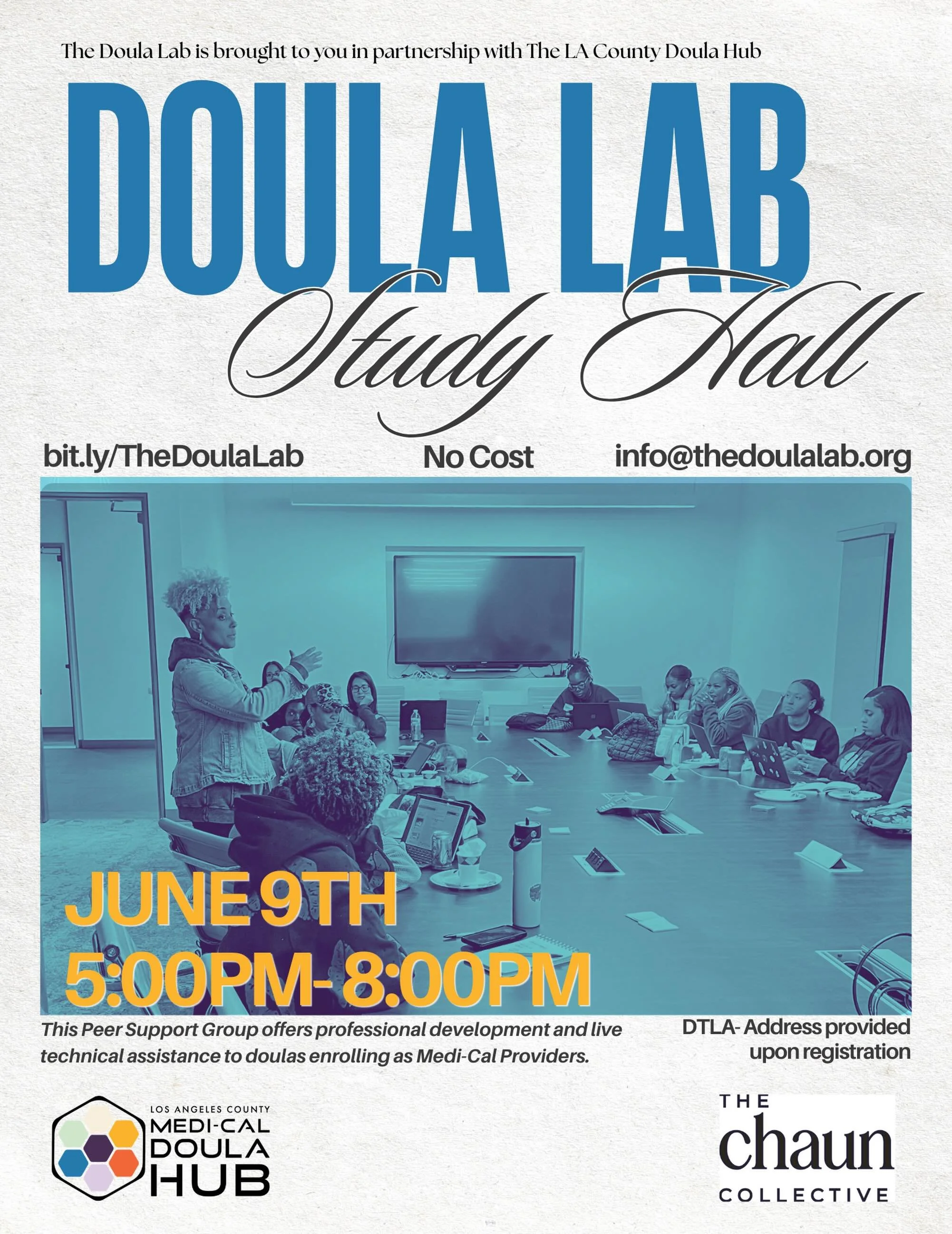 Hey Doulas!&nbsp;

We got another amazing opportunity coming up with @chaunrose available to you at NO COST!&nbsp;

Hosted by The Chaun Collective, this Peer Support Group offers professional development and live technical assistance to doulas enroll