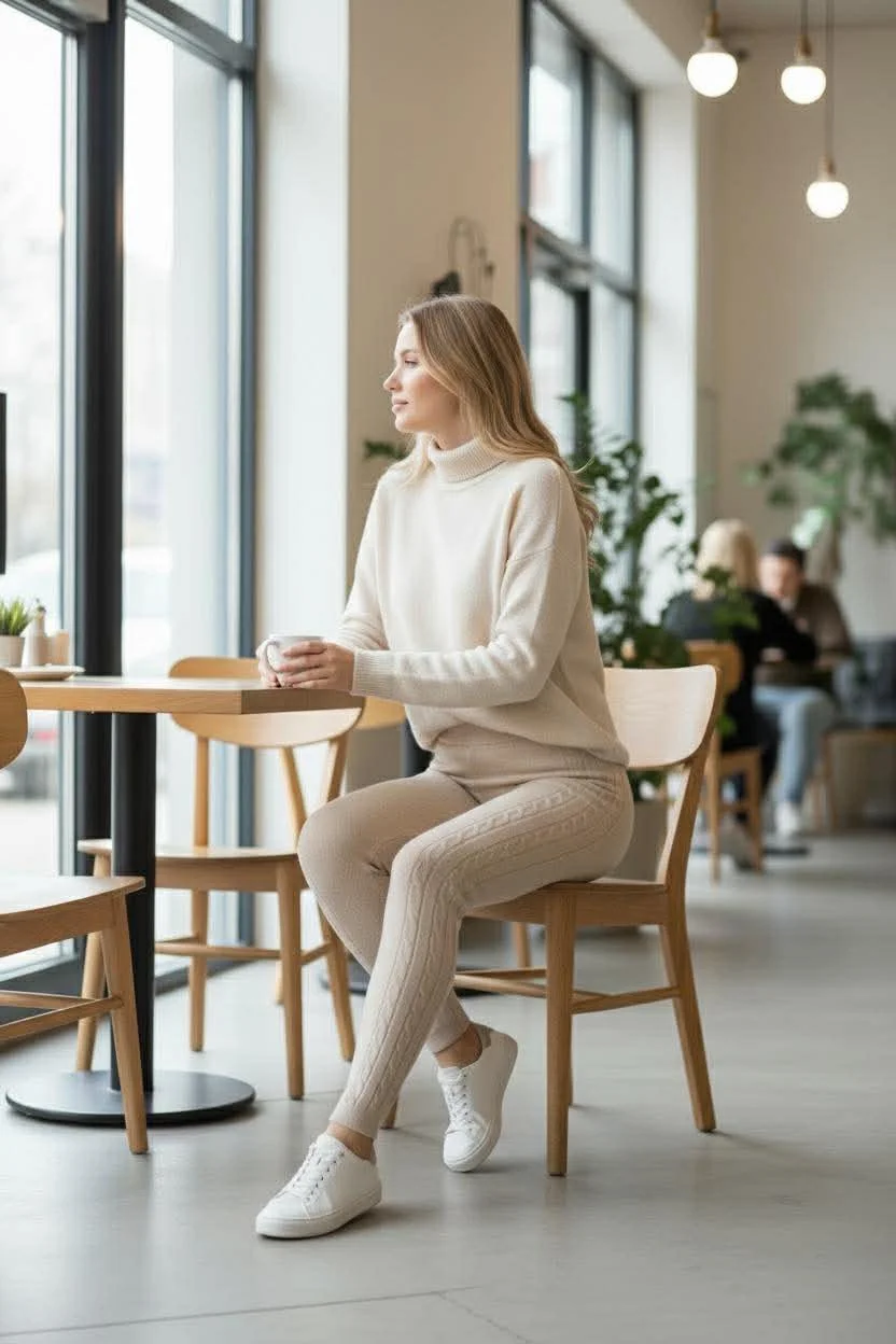 100% cashmere ribbed pants