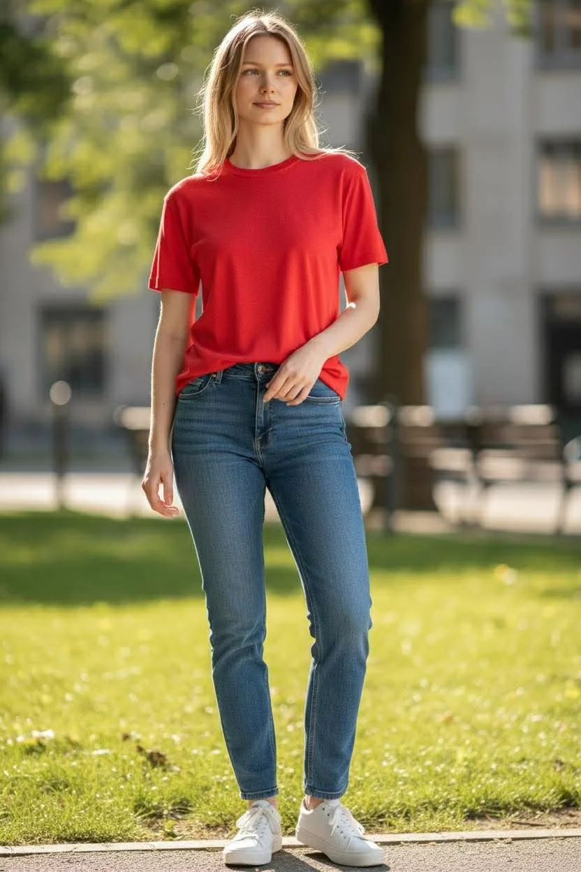 Silk cashmere half sleeve crewneck basic pullover Tee