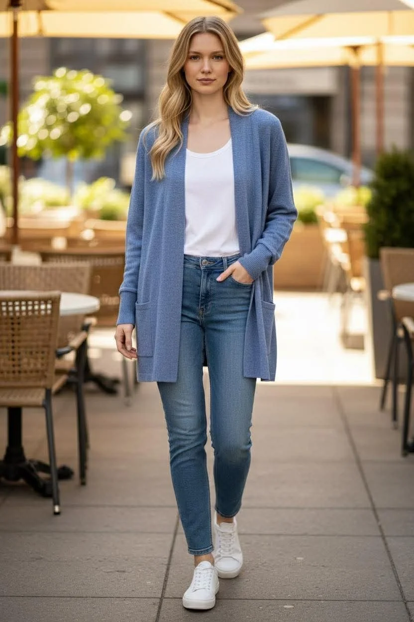 Women’s cashmere casual open front long sleeve Cardigan