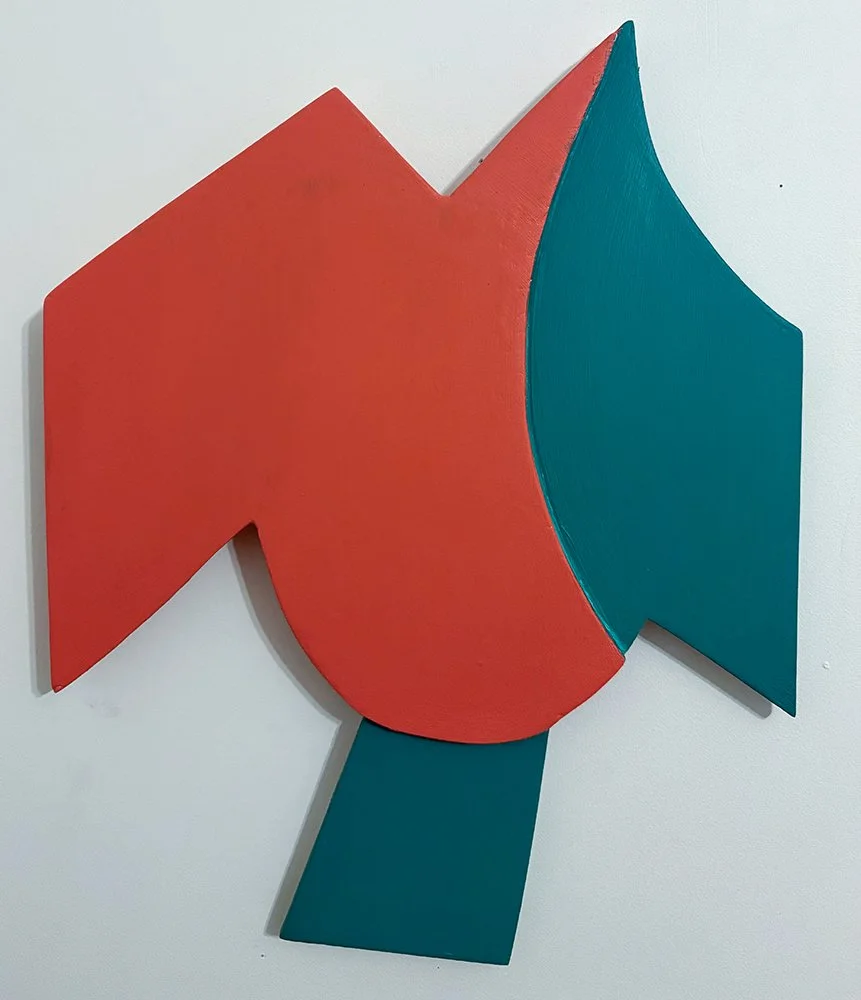 "Red Sky in the Morning". Acrylic on Plywood. 12"x16x1/2". 2026.