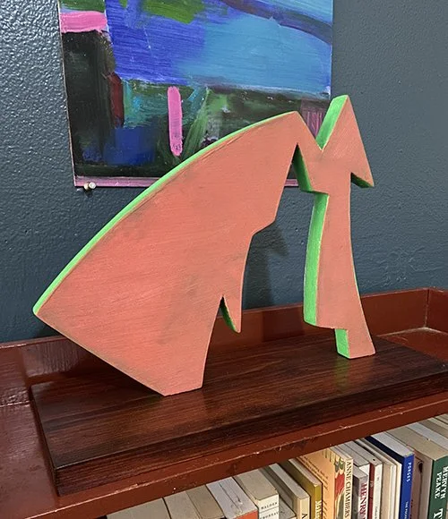 Untitled. Oil on poplar with dye and shellac base. 13" x 6" x 10". 2023.