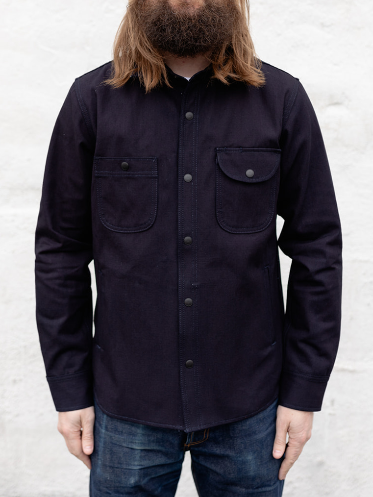 Lined Service Shirt in Indigo Selvedge Canvas — Guevel.co