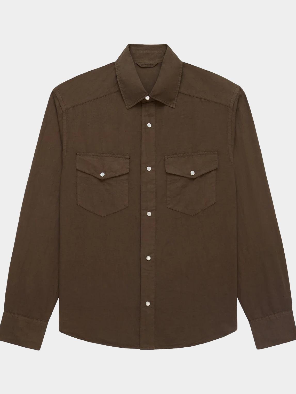 Snap Western in Mocha Garment Dye