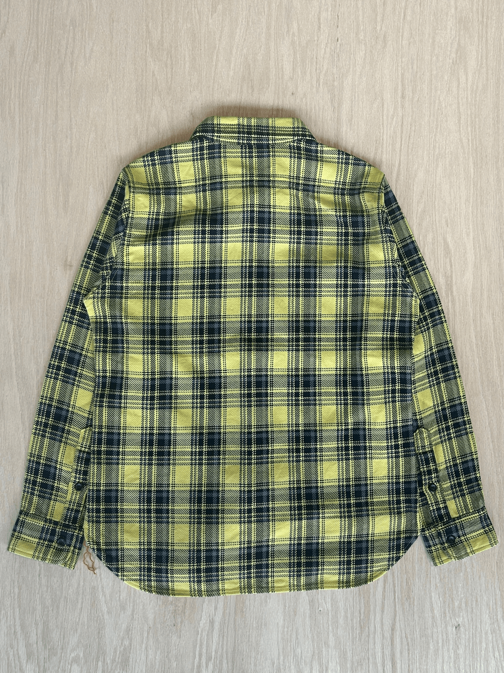 9 oz. Selvedge Indigo Check Flannel Work Shirt in Yellow (IHSH-412 