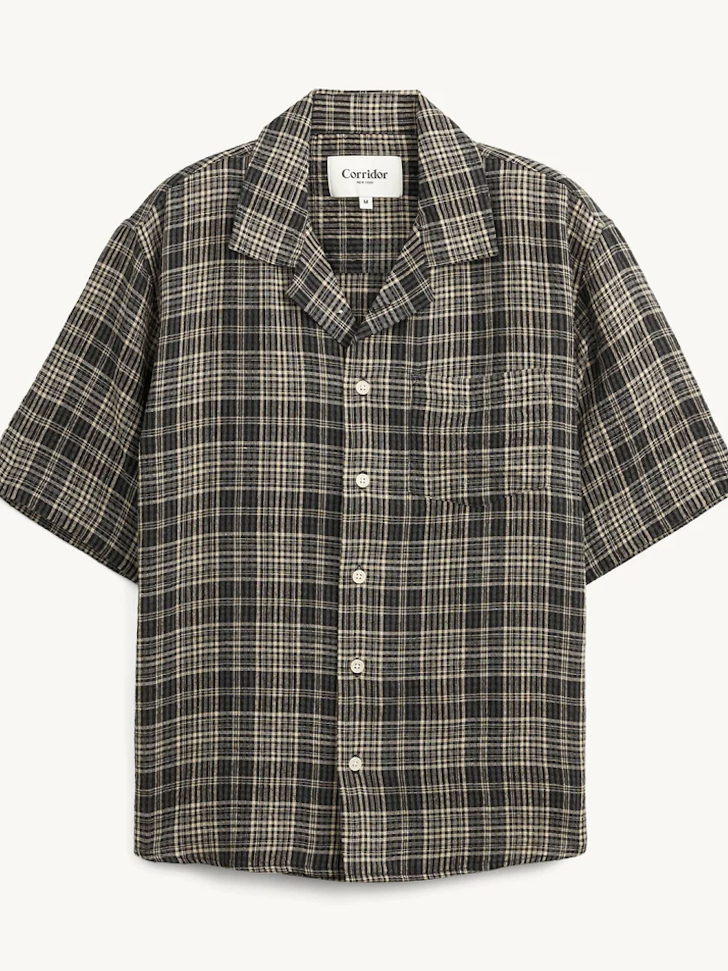 Plaid Seersucker Short Sleeve in Black