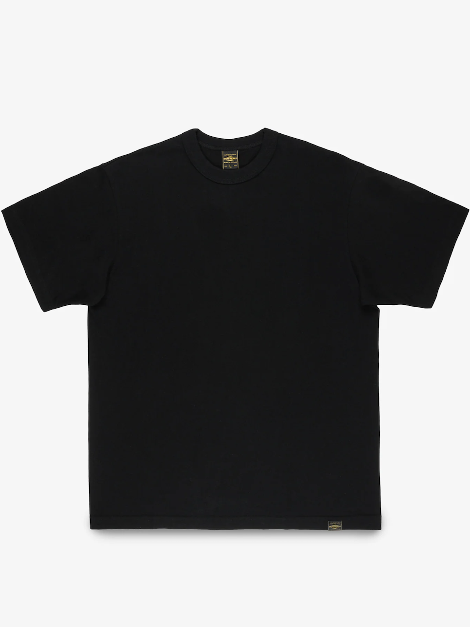 6.5 oz. Loopwheel Crewneck T-Shirt w/ Longer Body in Black (IHT-1610L-BLK)