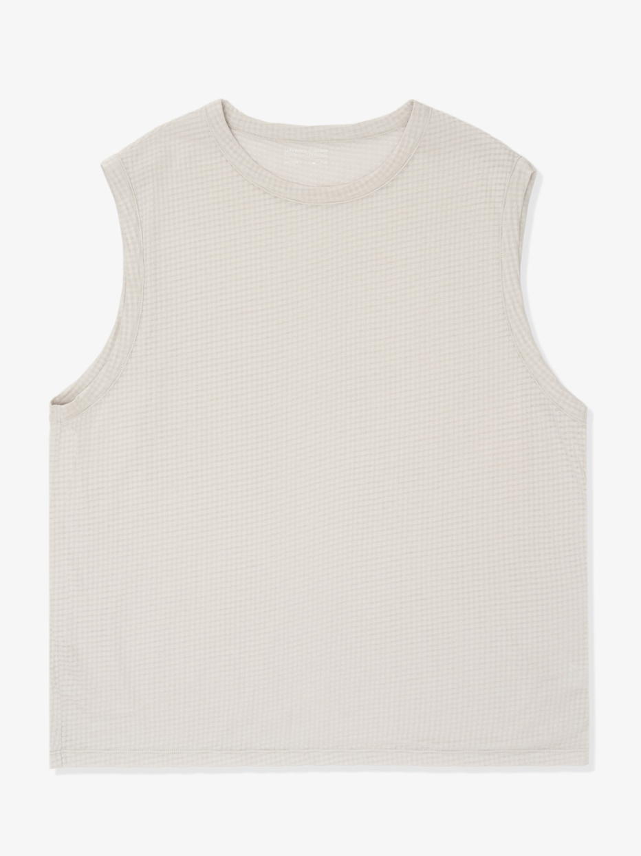 Gauze Sleeveless T-Shirt in Solar Grey