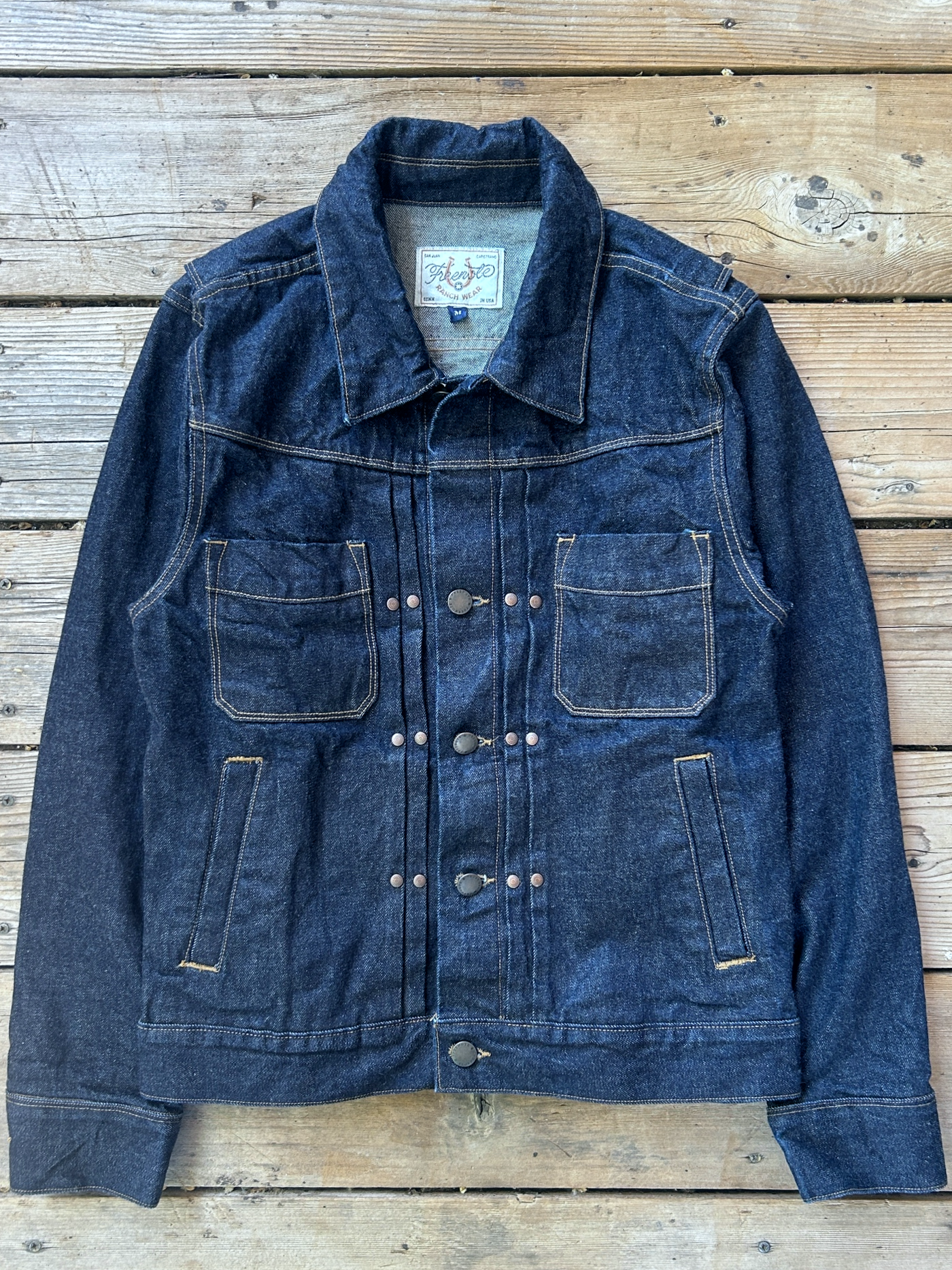 Rider's Jacket (RJ-1) in 15 oz. Unsinged Indigo Selvedge