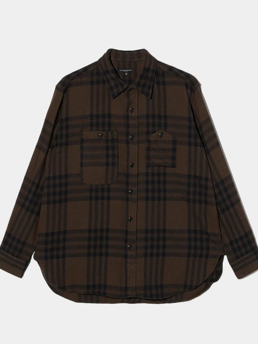 Work Shirt in Brown/Black Cotton Flannel Plaid