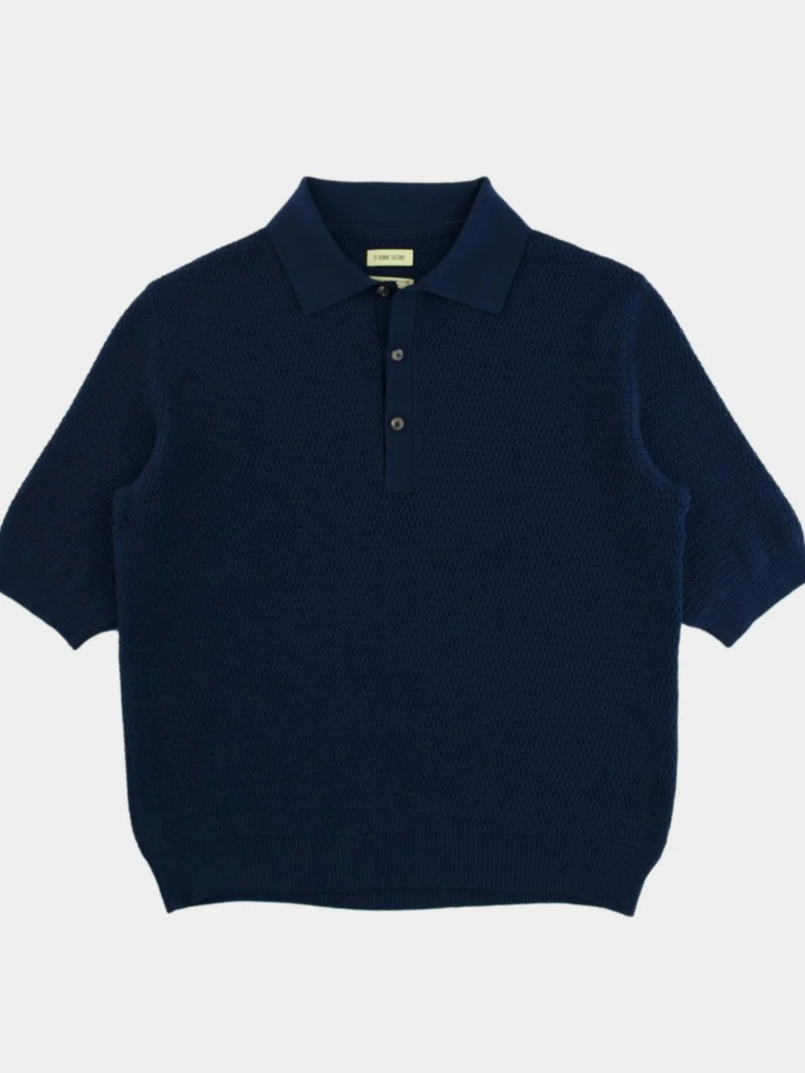 Honeycomb Knit Polo in Navy