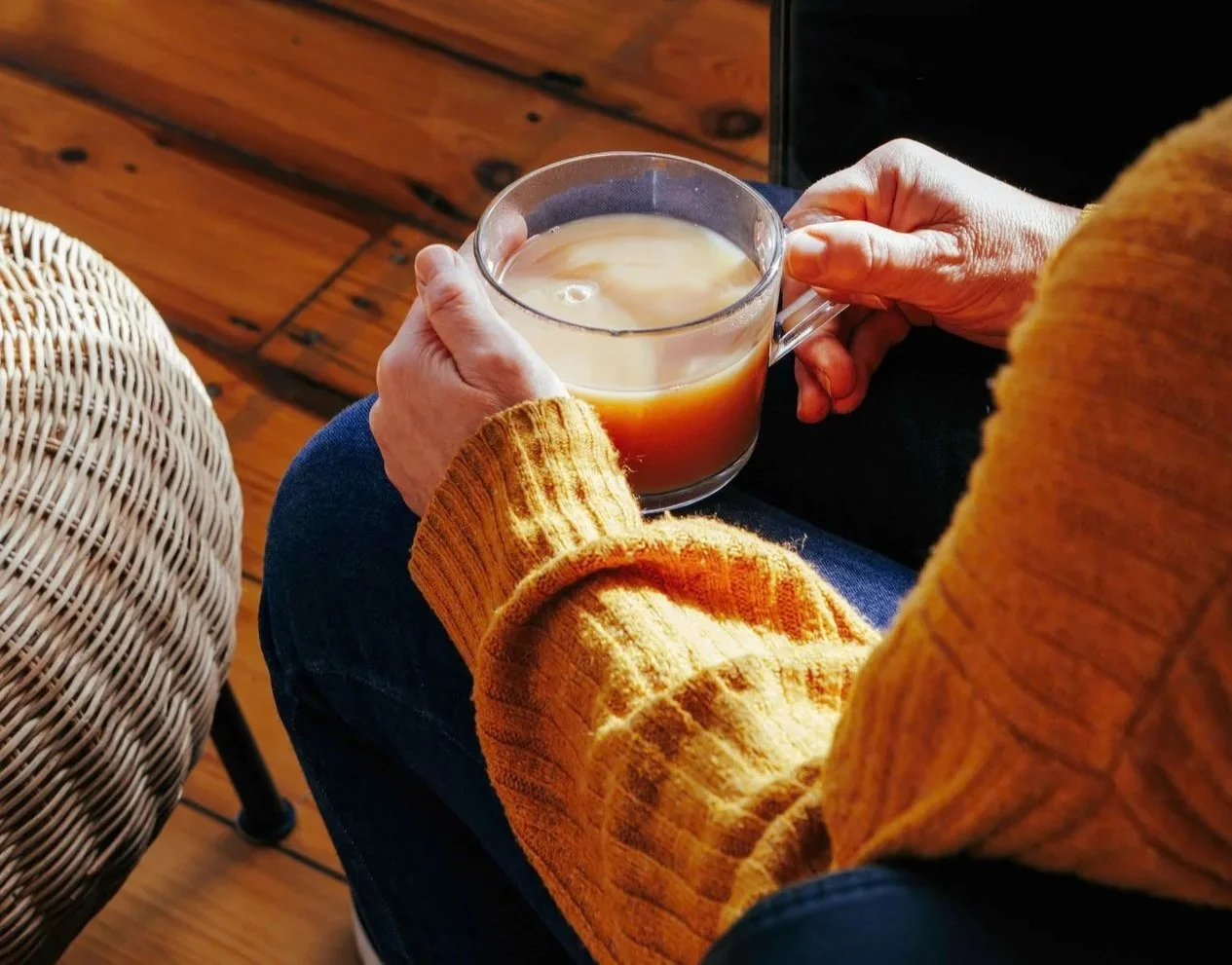 Ayurveda consultation client cup of tea