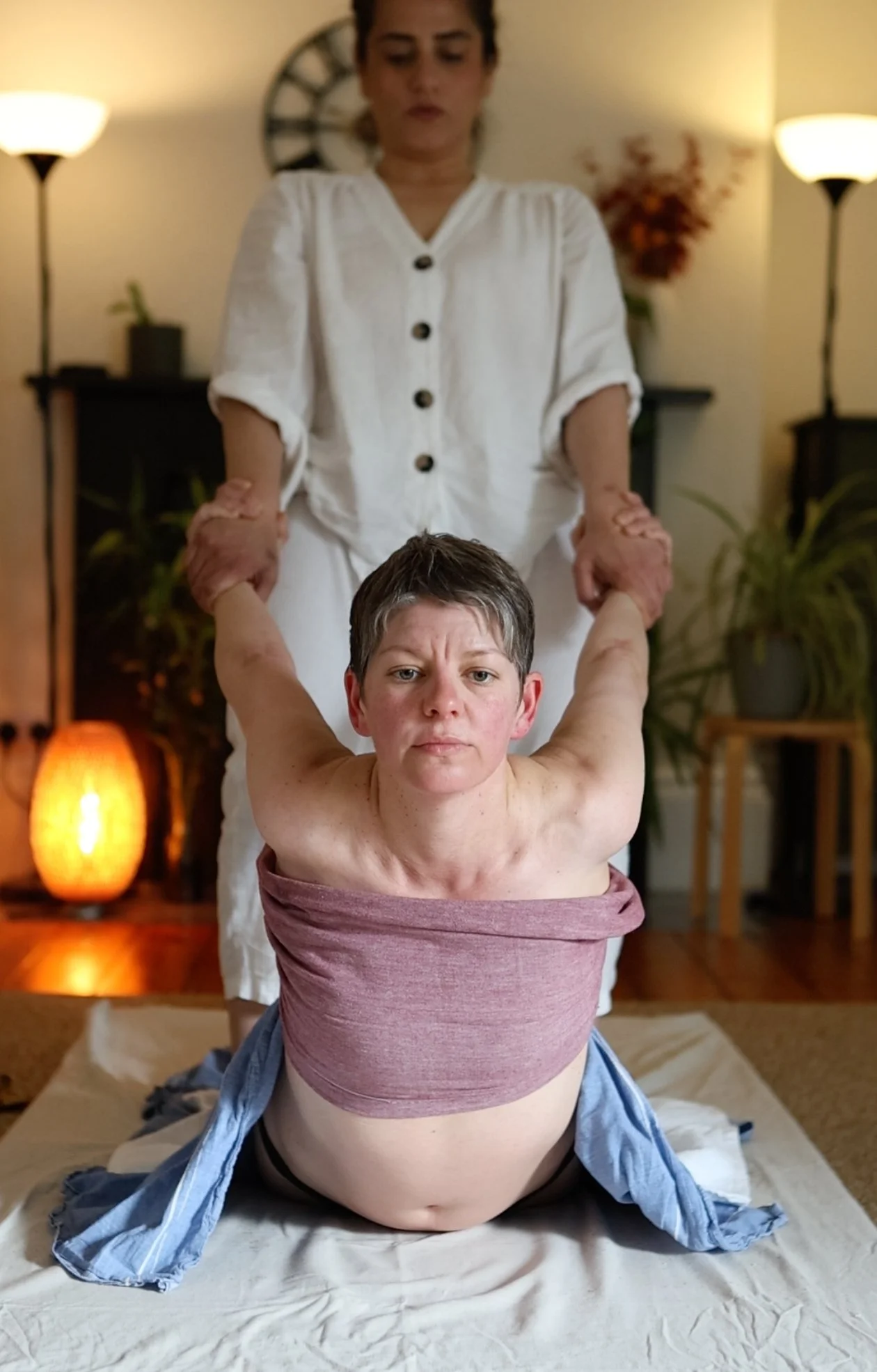 Ayurvedic Yoga Massage Cobra Stretch