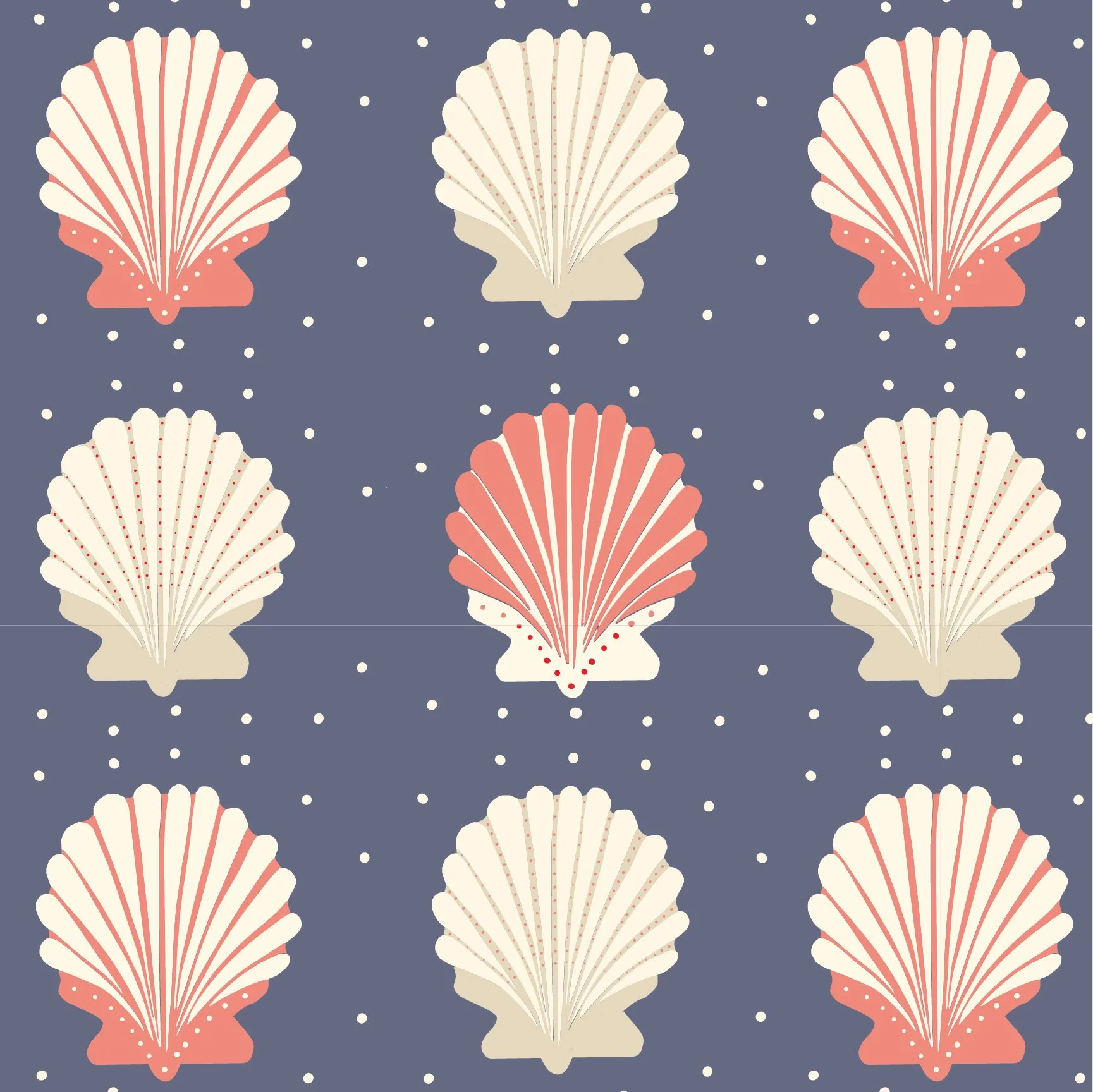 Shell Design Grey Shells Infinity Friends Surface Pattern Design