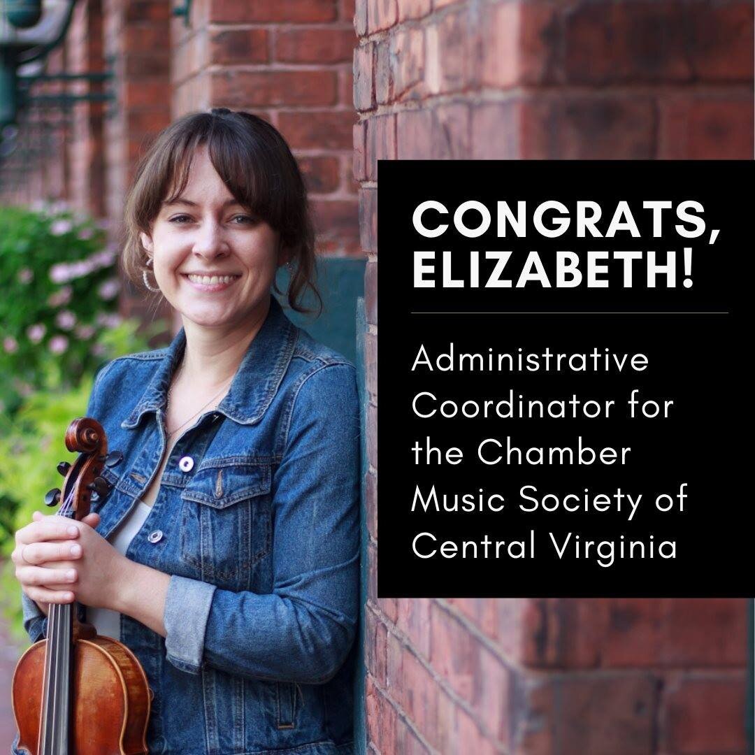 Less Than &lt;10 is excited to congratulate our core member and Artistic Coordinator Elizabeth Kilpatrick on her new position as Administrative Coordinator for the Chamber Music Society of Central Virginia! 

#lessthan10music #lessthantenmusic #lives
