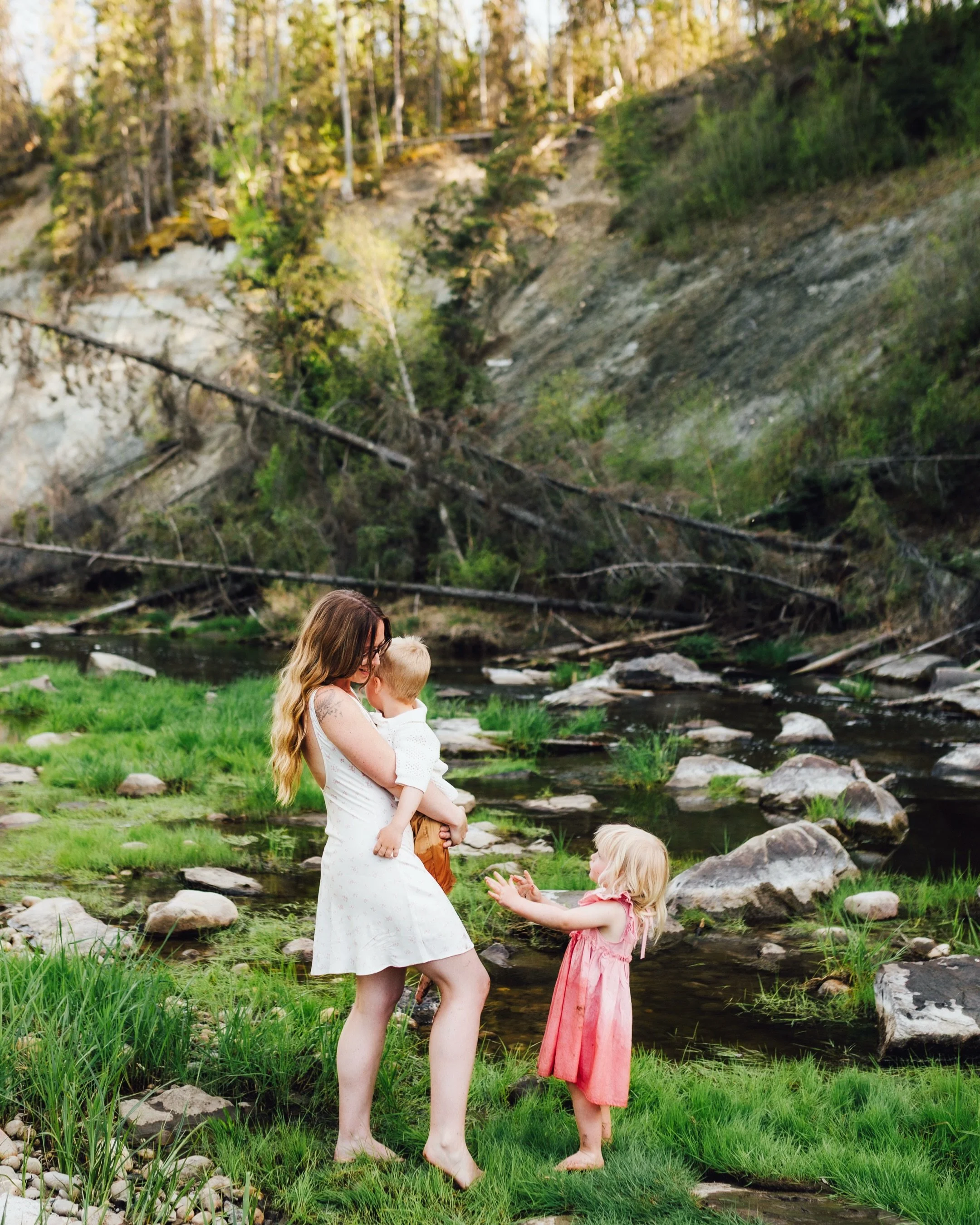 The sweetest family session in one of my favourite locations for young children! The sun sets so late in the summer it can be hard to get that glowy light while still having happy kids, this location is the perfect solution to that problem! The light