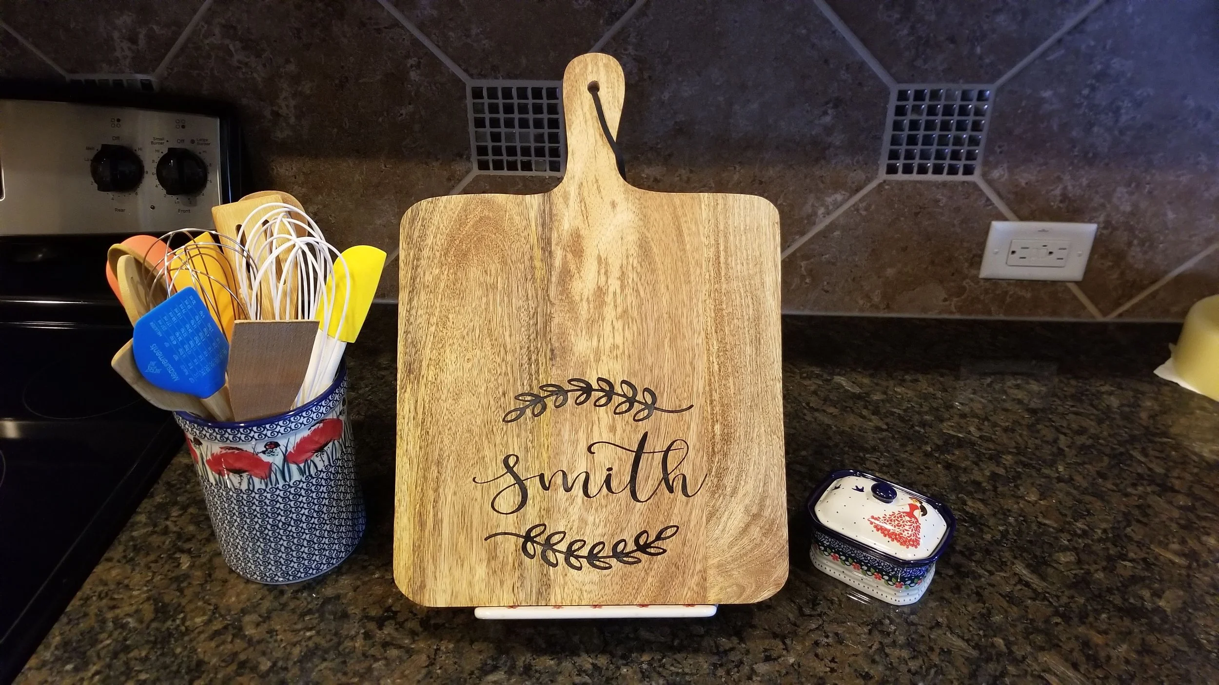 Family Cutting Board with Epoxy Inlay