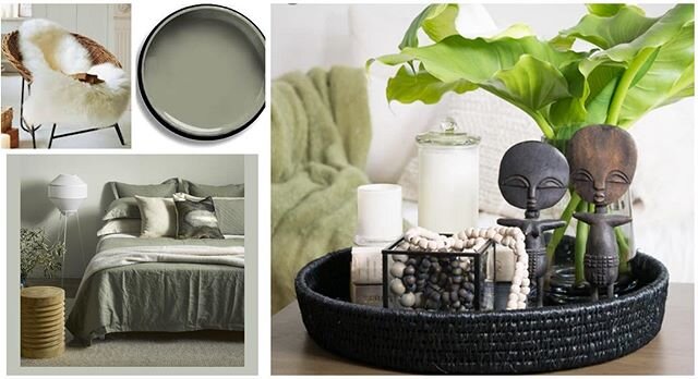 Little bit of weekend inspo I have put together. 
There is no better way to soften a room than with a tranquil shade of sage. 
It&rsquo;s an elegant twist on the traditional greens and so calming. 
Teamed with natural elements this is the perfect boh