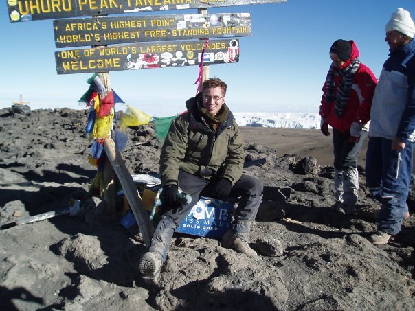 Tim and companions on the summit of Kilimanjaro