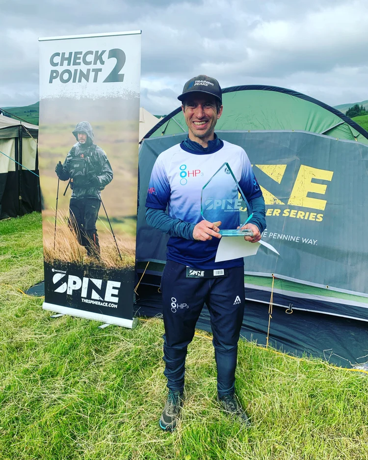 Tim at a checkpoint on the Montane Spine Challenger