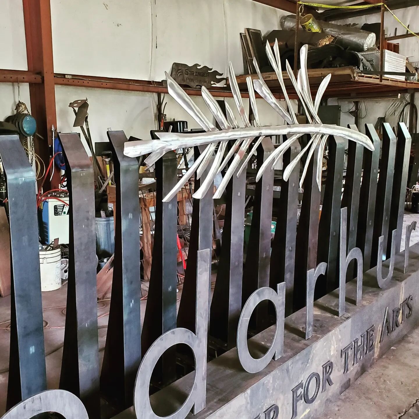Sneak peak of a big sign project I've been working on. Next steps powder coat then install =) 

#metalwork #blacksmith #fabrication #design #sign #metal #welding #steel