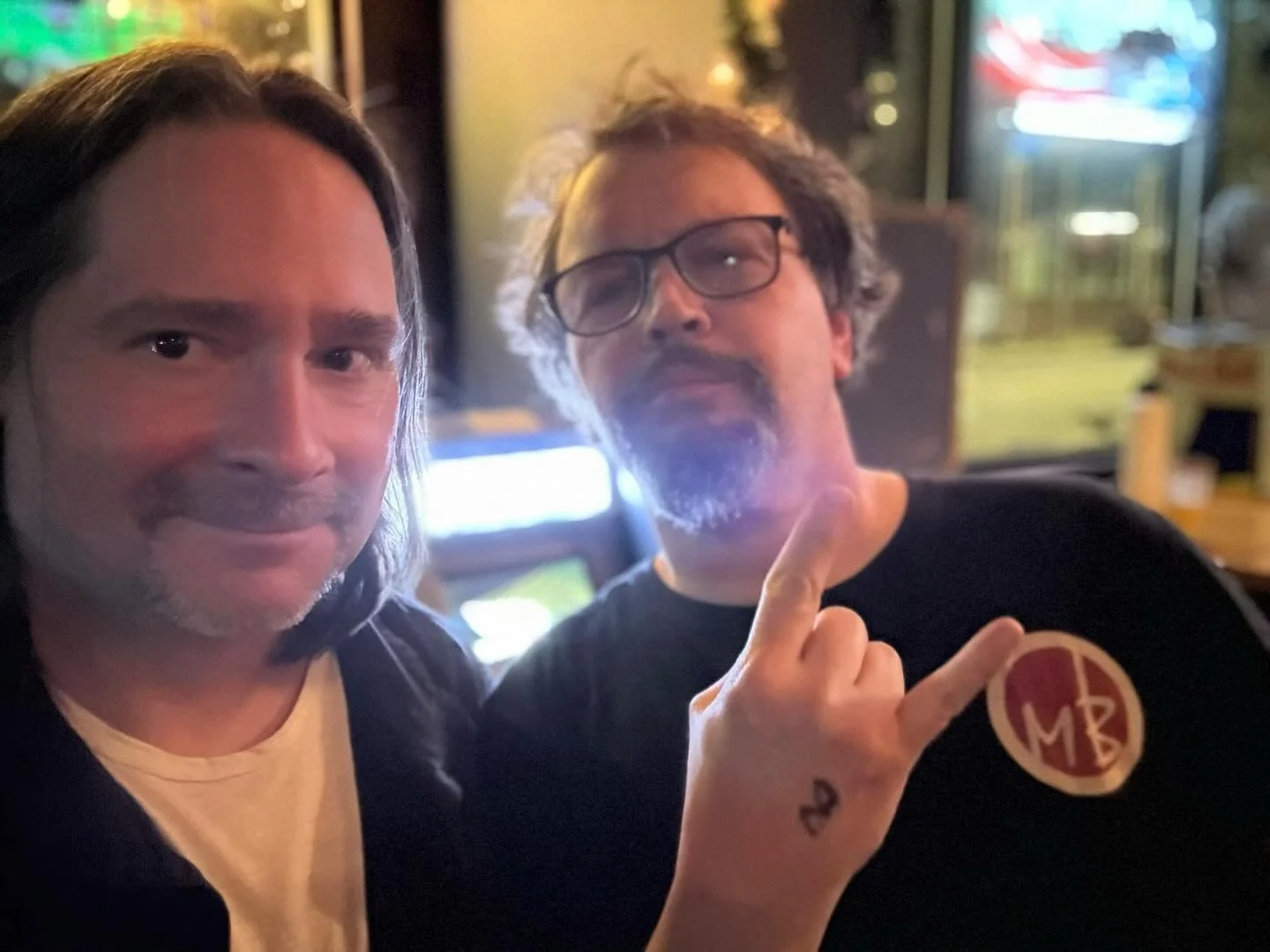 With my brother from &ldquo;another mother&rdquo; last Tuesday at @obrienspubboston.

The future is bright for sure because we say it is. Get out there and change the world.

#newenglandmusic #nhmusic #bostonmusicscene #singersongwriter #smalltownday