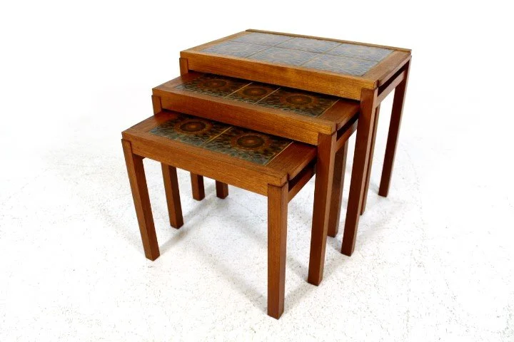 Danish Tiled Top Nest of Tables