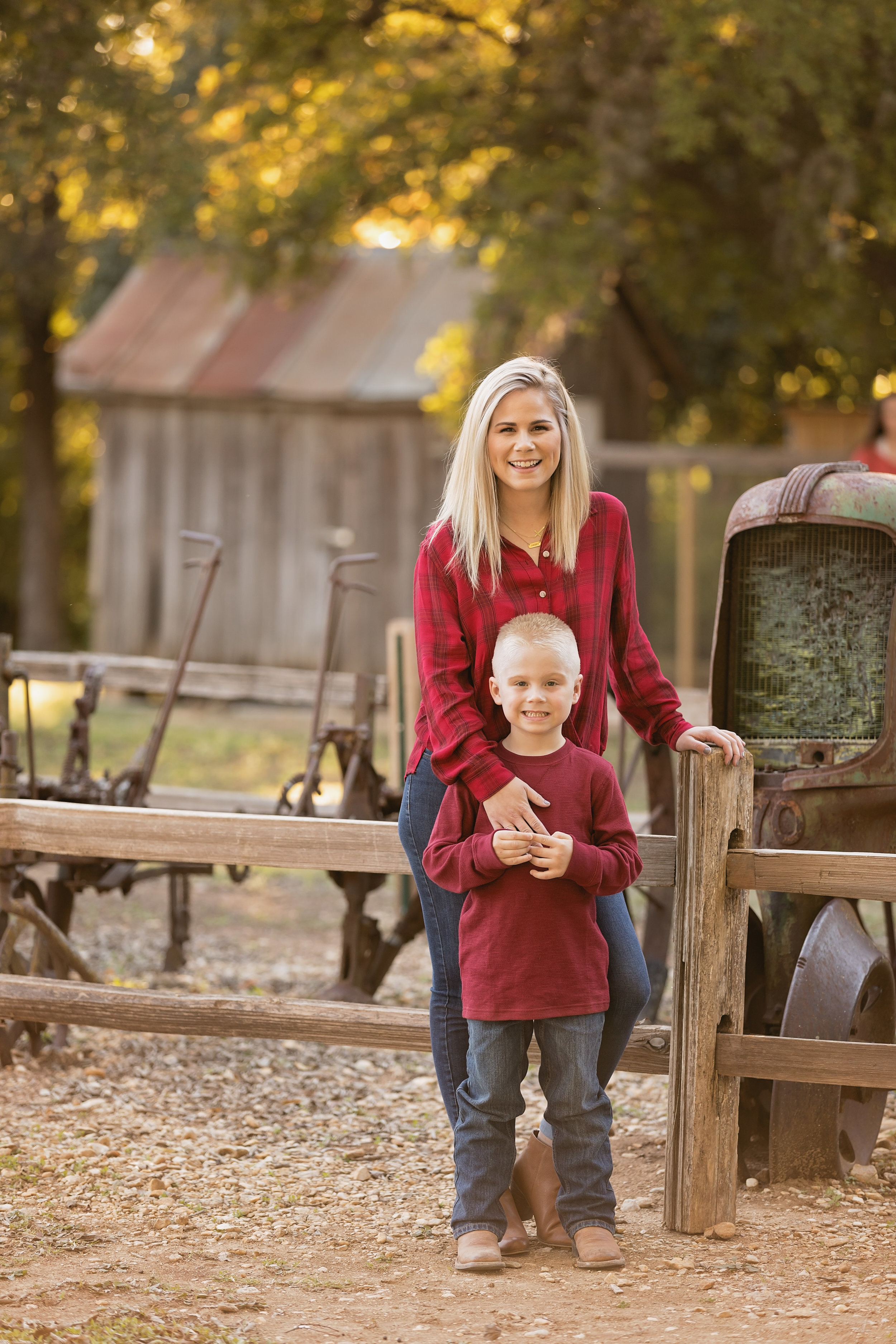 rustic mom and son photoshoot barn