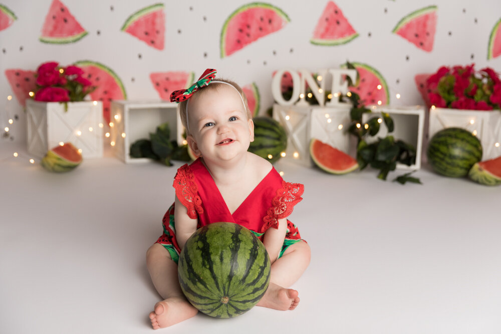 baby girl watermelon cakesmash
