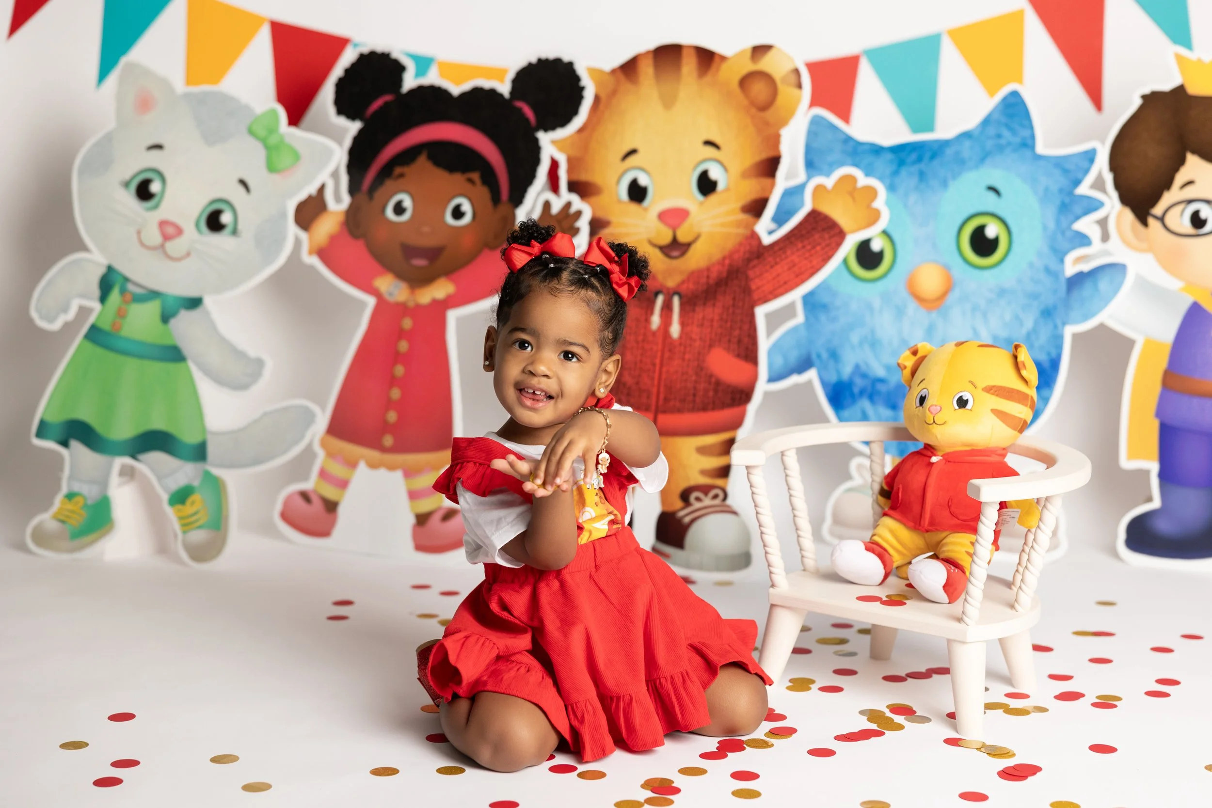 daniel tiger themed toddler birthday photoshoot idea