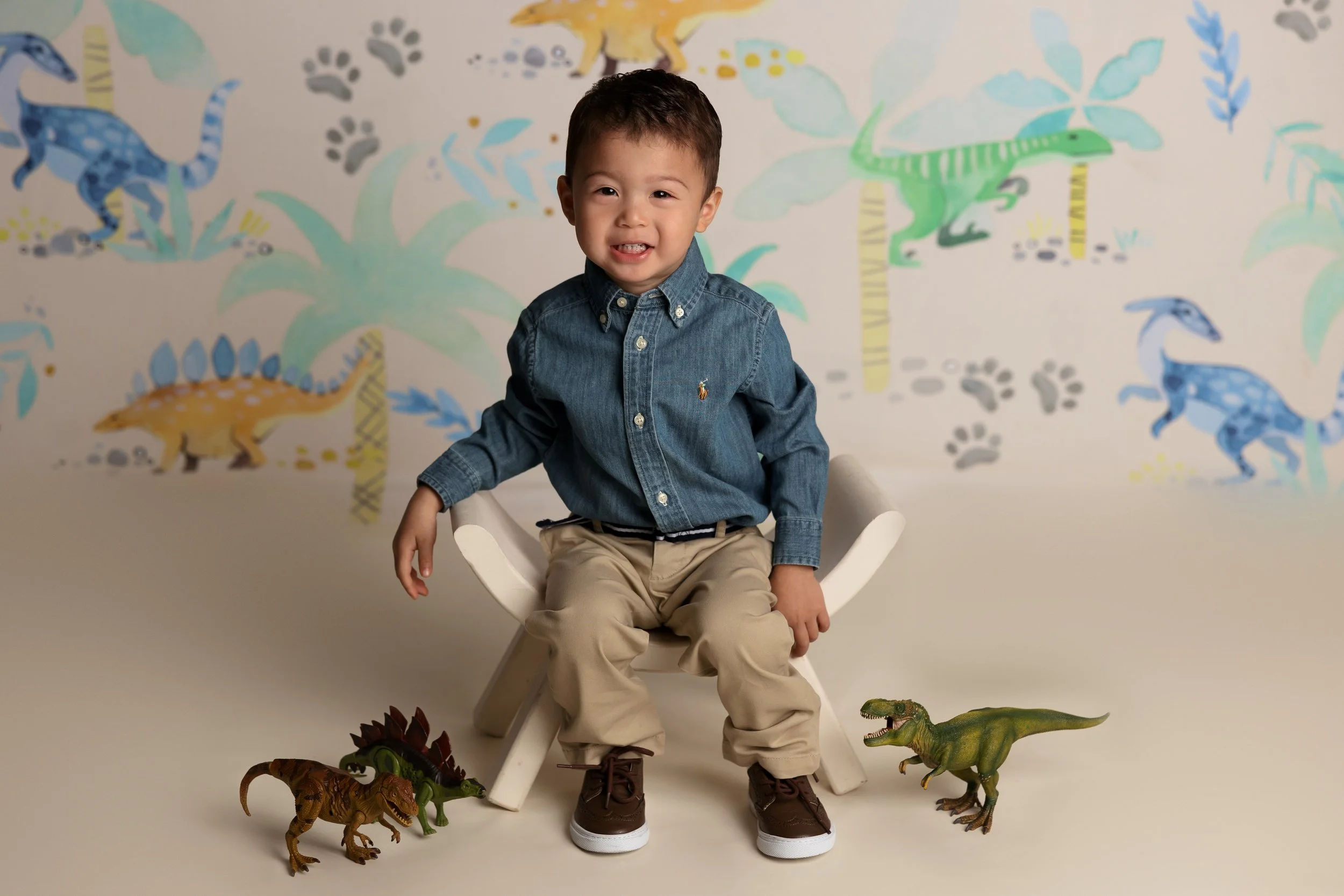 dinosaur 2 year old photoshoot austin toddler milestone session