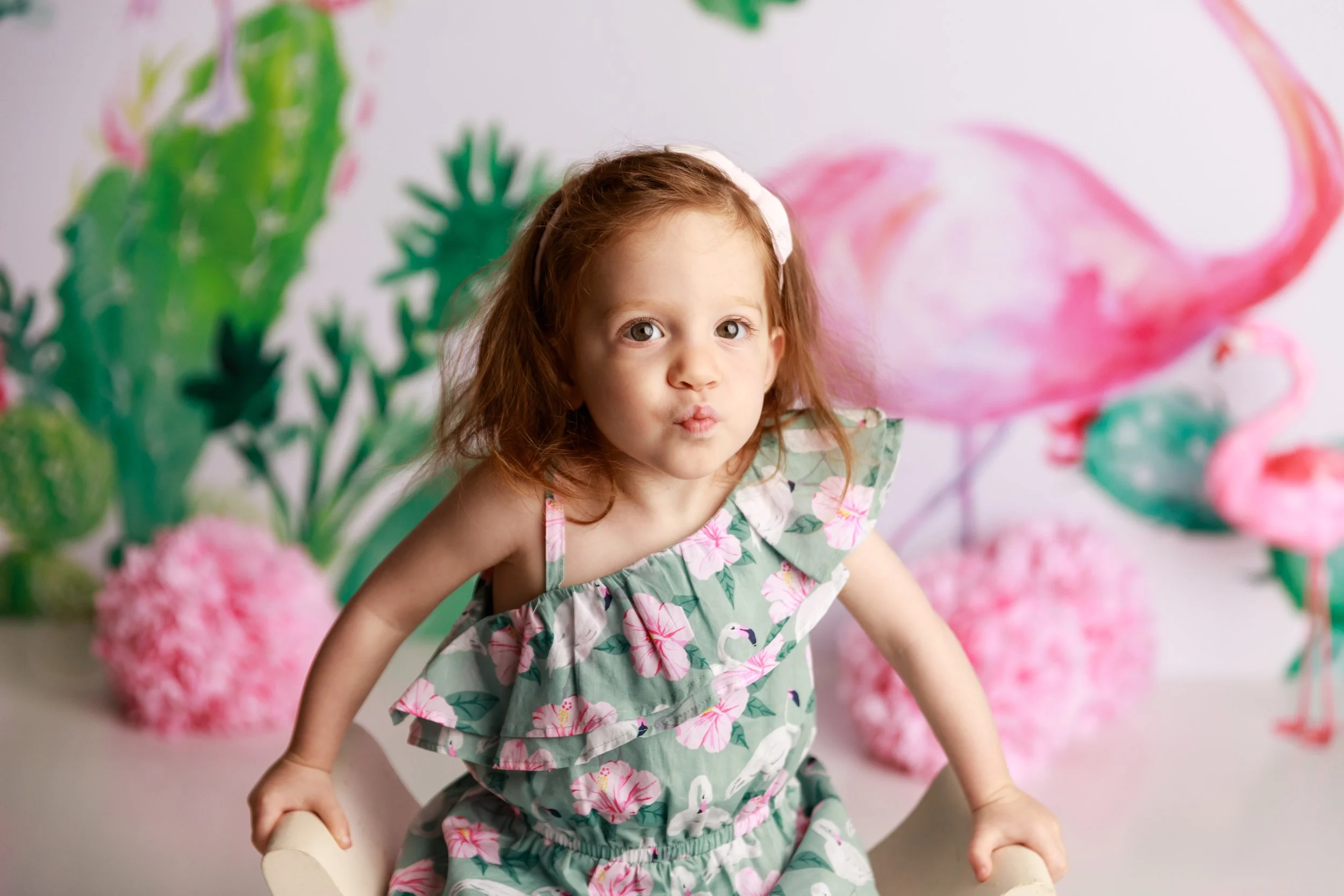 flamingo mini session toddler photography idea