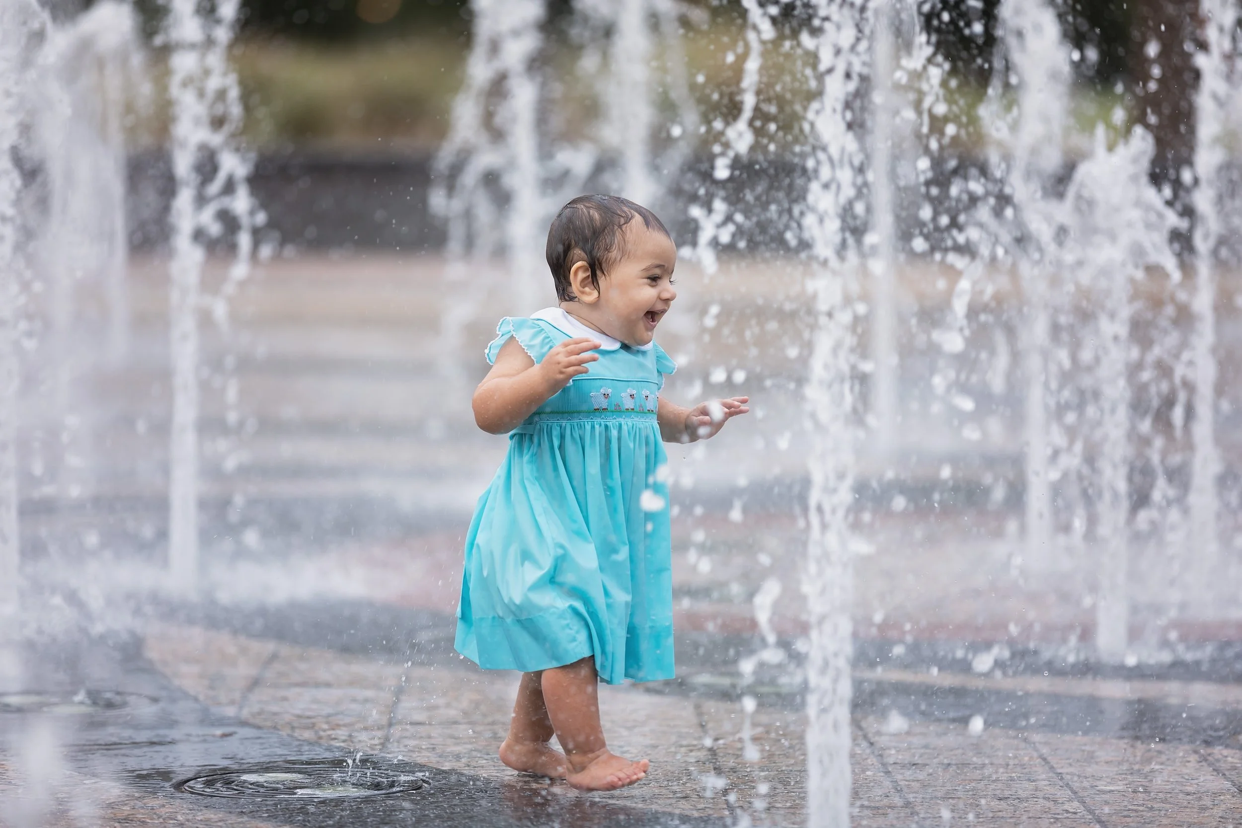 Outdoor Baby Session at Liz Carpenter Splash Pad