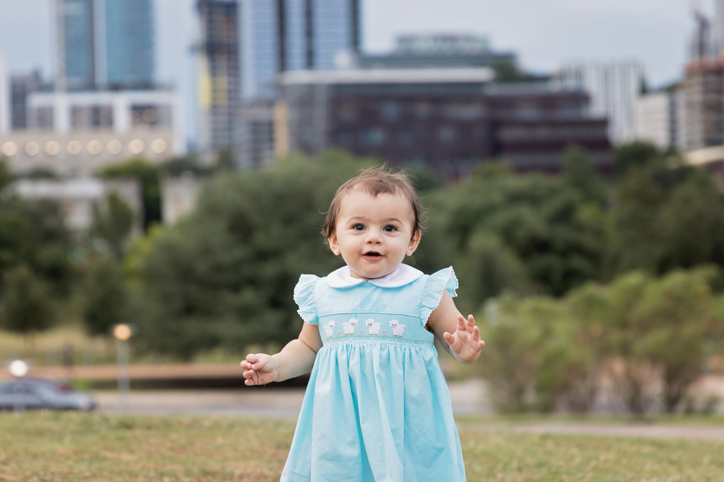 A Downtown Austin First Birthday Session at Butler Park