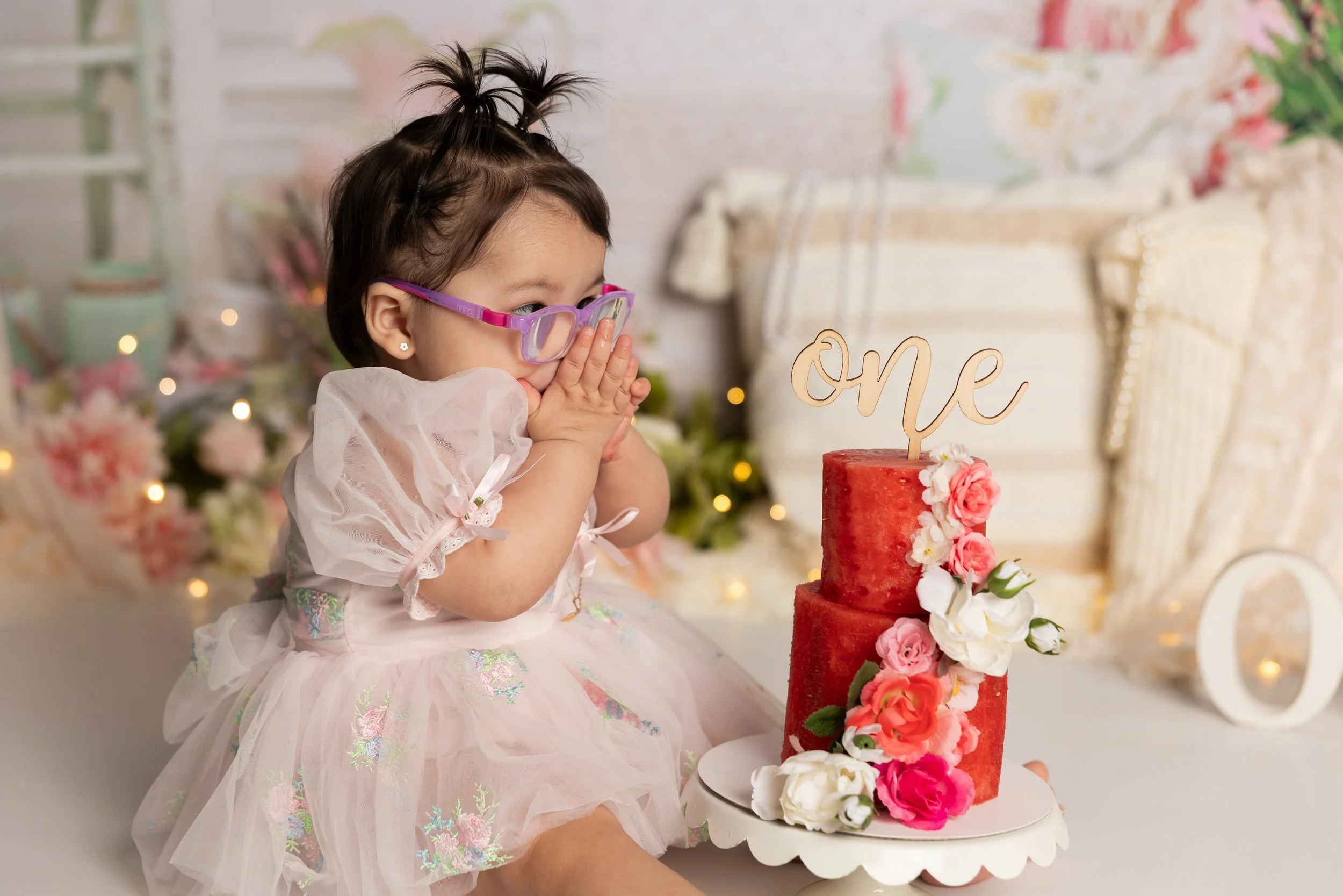 Sweet reaction during watermelon smash photoshoot Austin