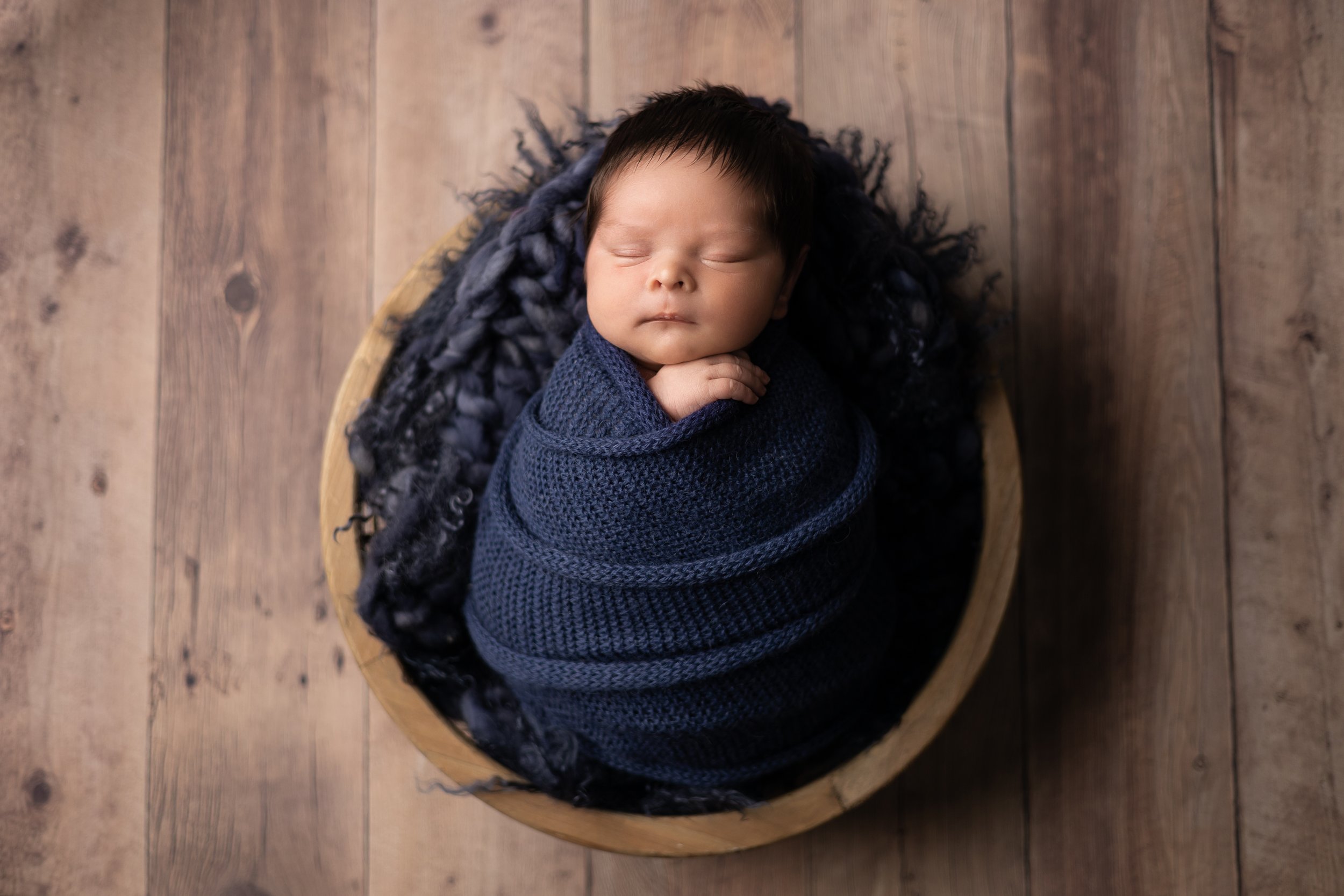 Peaceful Newborn Boy Without Bonnet Natural Look