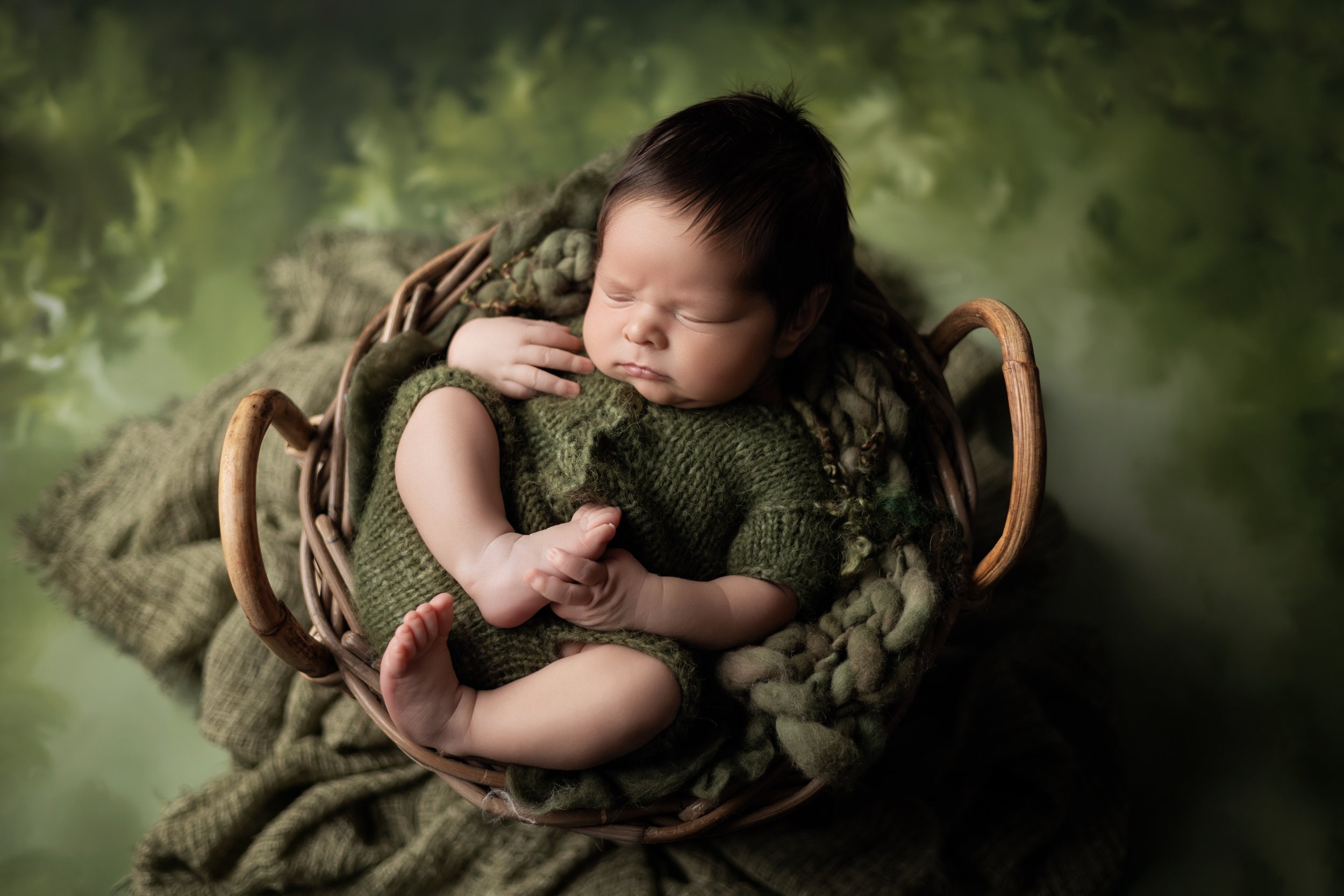 Soft and Baby Boy Wrapped in Earth Tone Textures