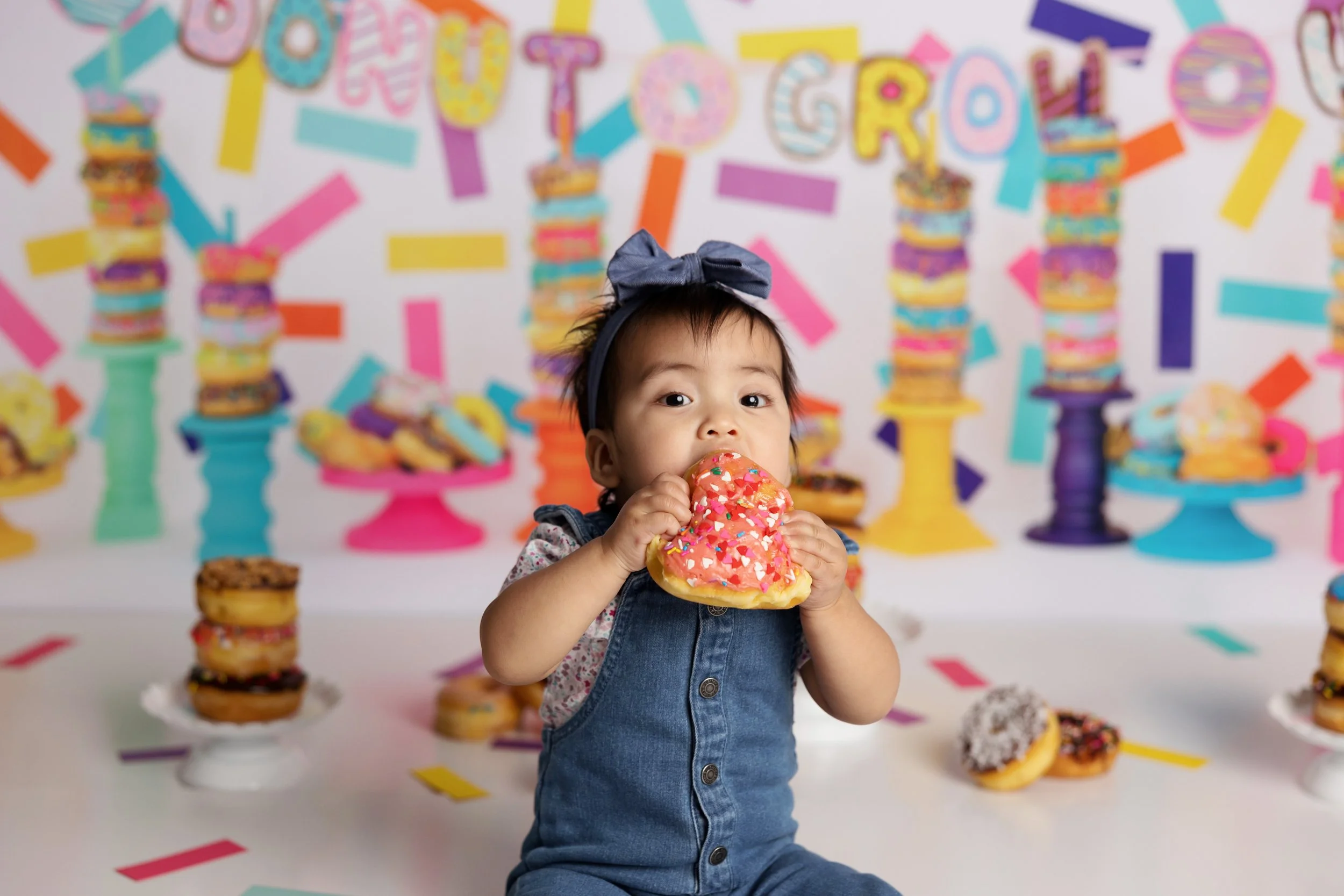 Sprinkle Donut Smash Closeup for One Year Photos